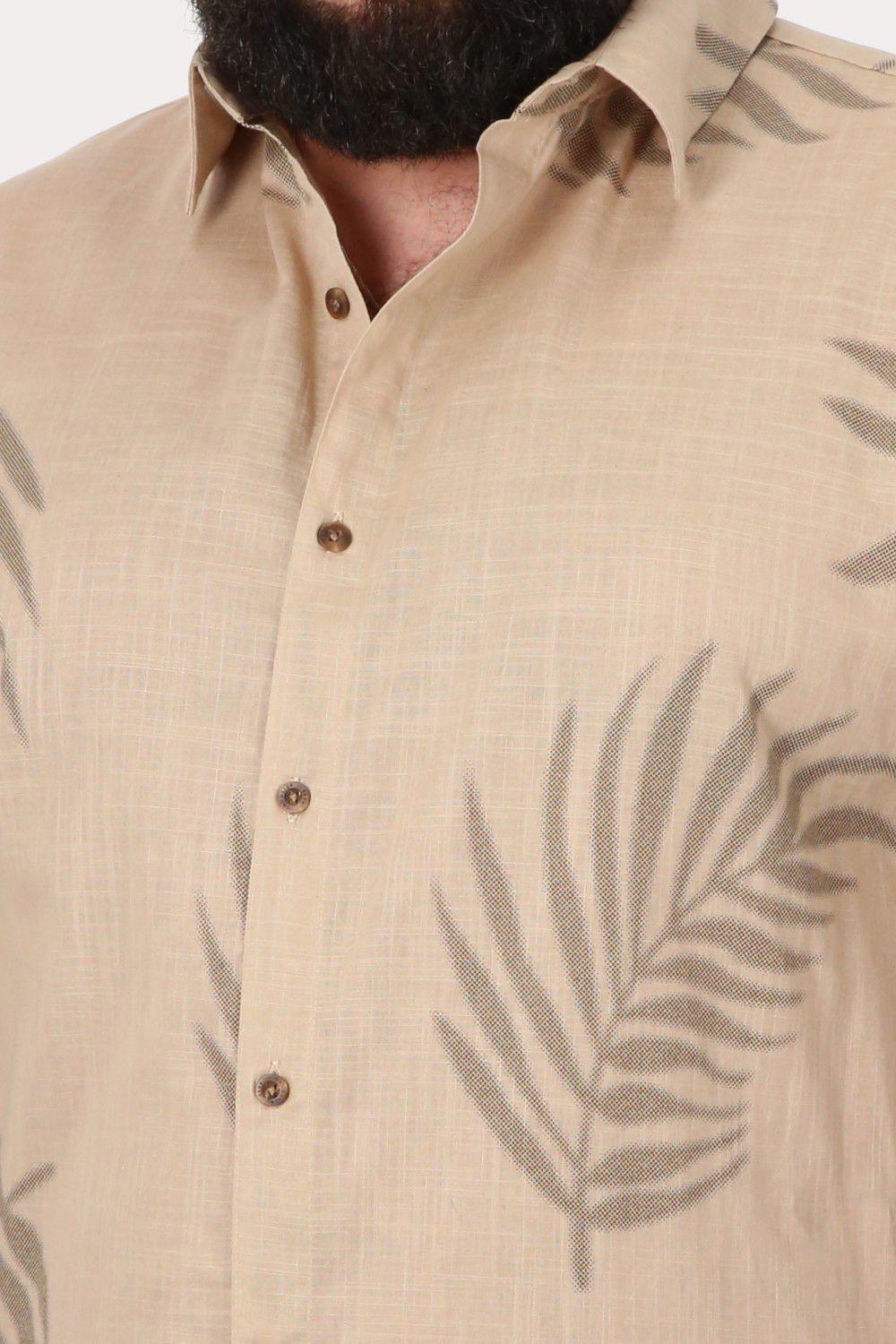 Plus Camisa Mc Algodón Meio Café Gangster-2
