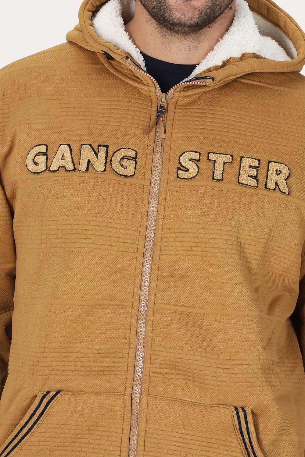 Plus Poleron Full Zipper Jacquard Sherpa Solaris Naranjo Gangster-2