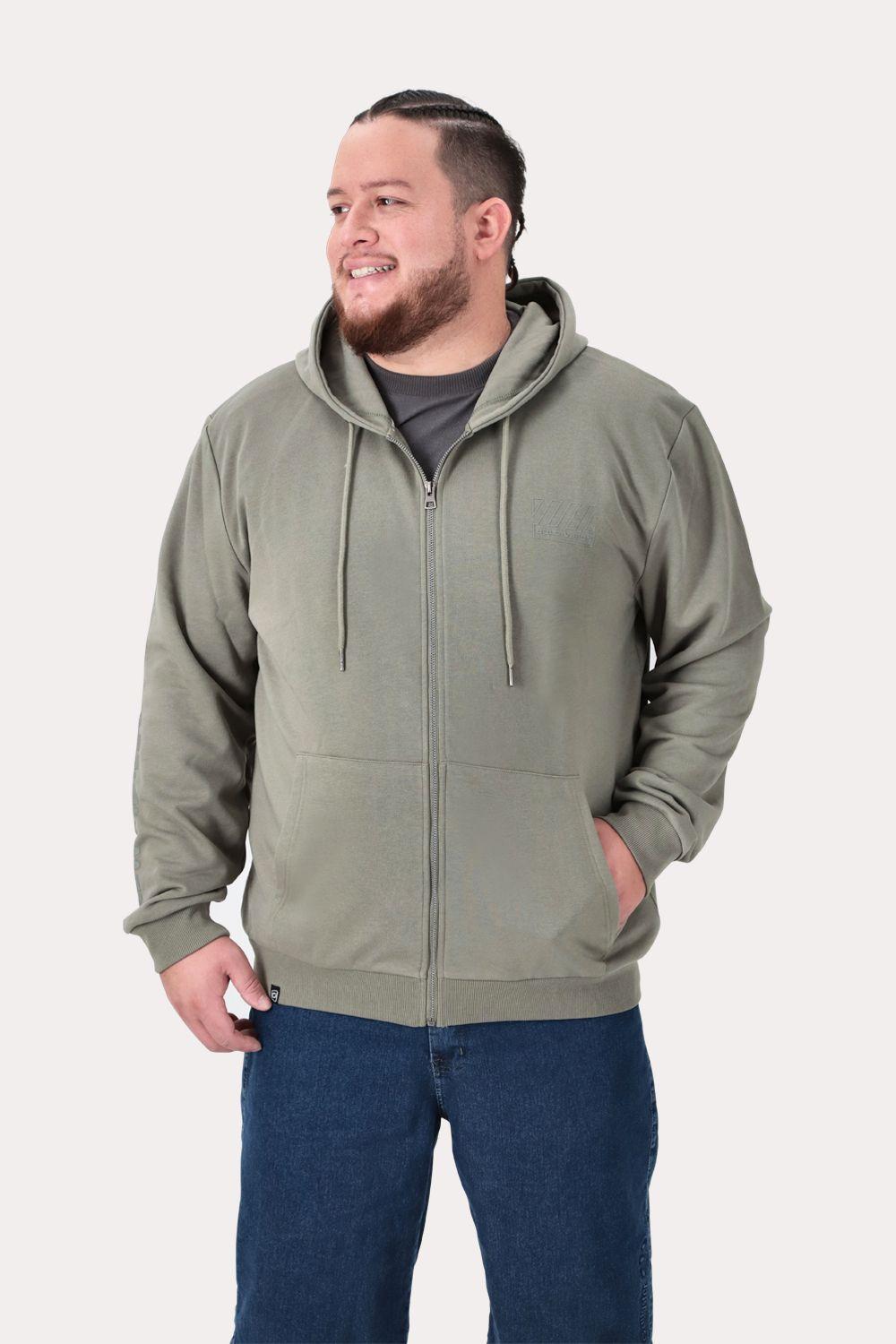 Plus Poleron Fullziper Fleece Damen Verde Militar-0