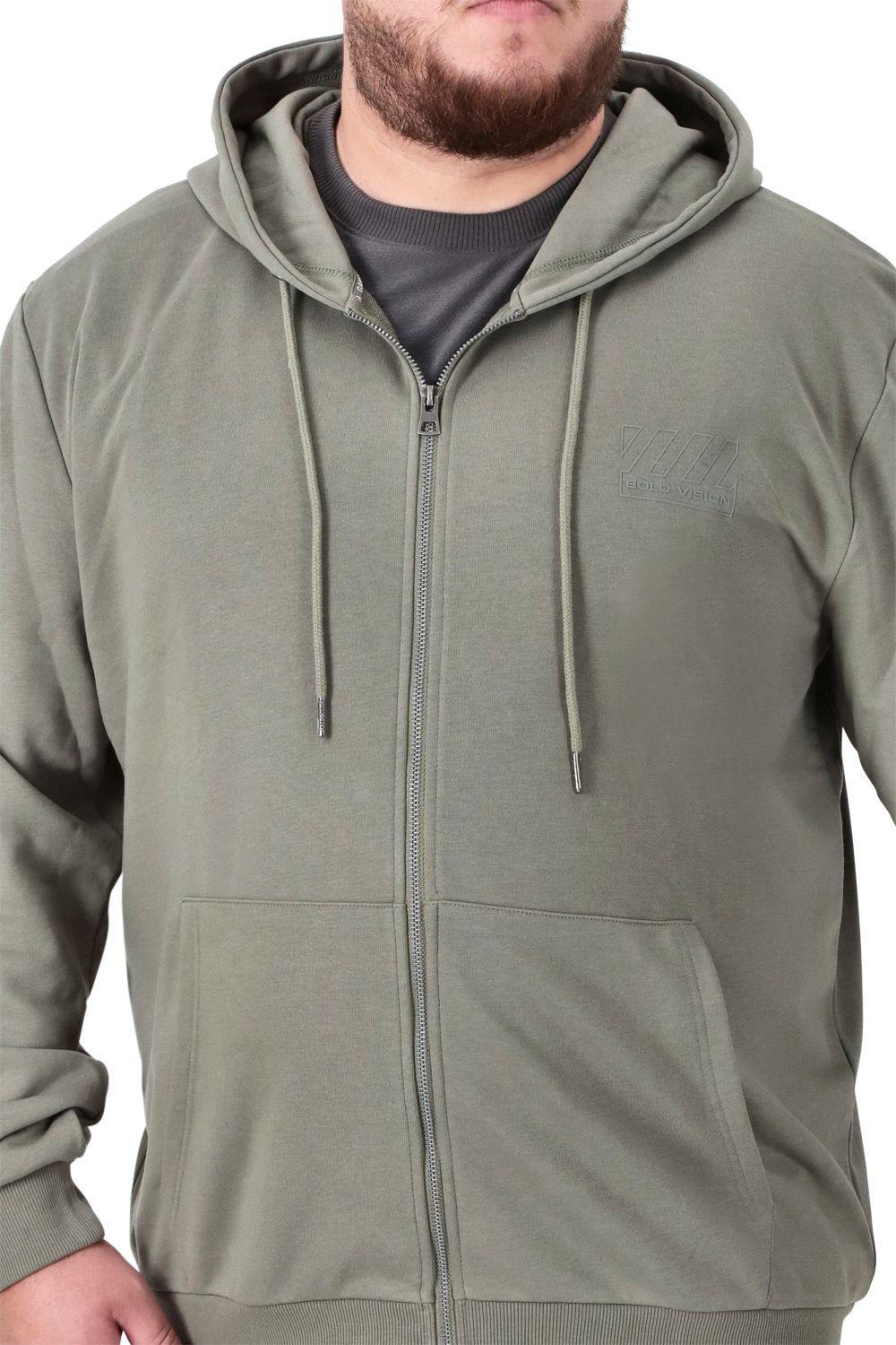 Plus Poleron Fullziper Fleece Damen Verde Militar-2