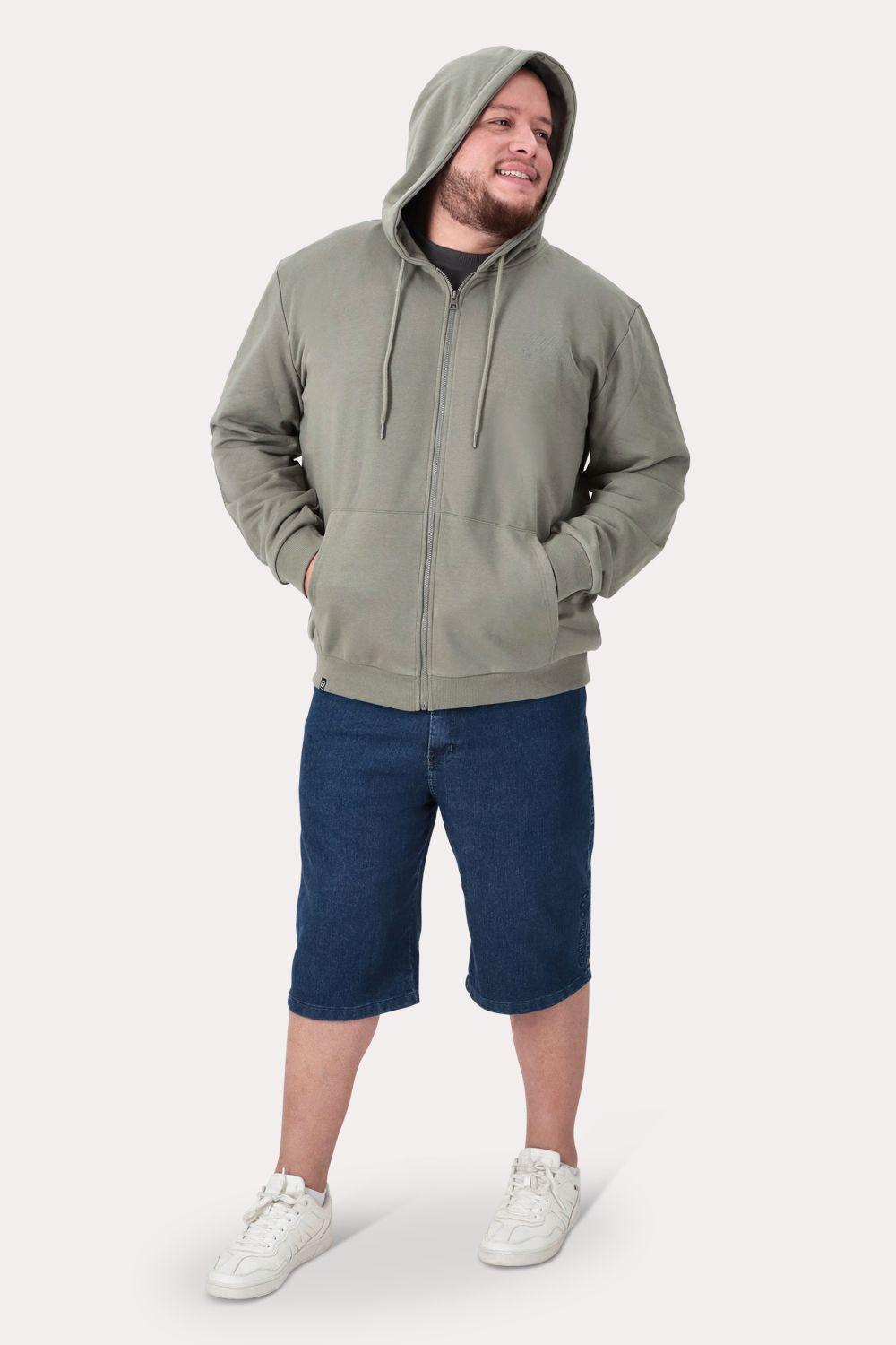 Plus Poleron Fullziper Fleece Damen Verde Militar-3
