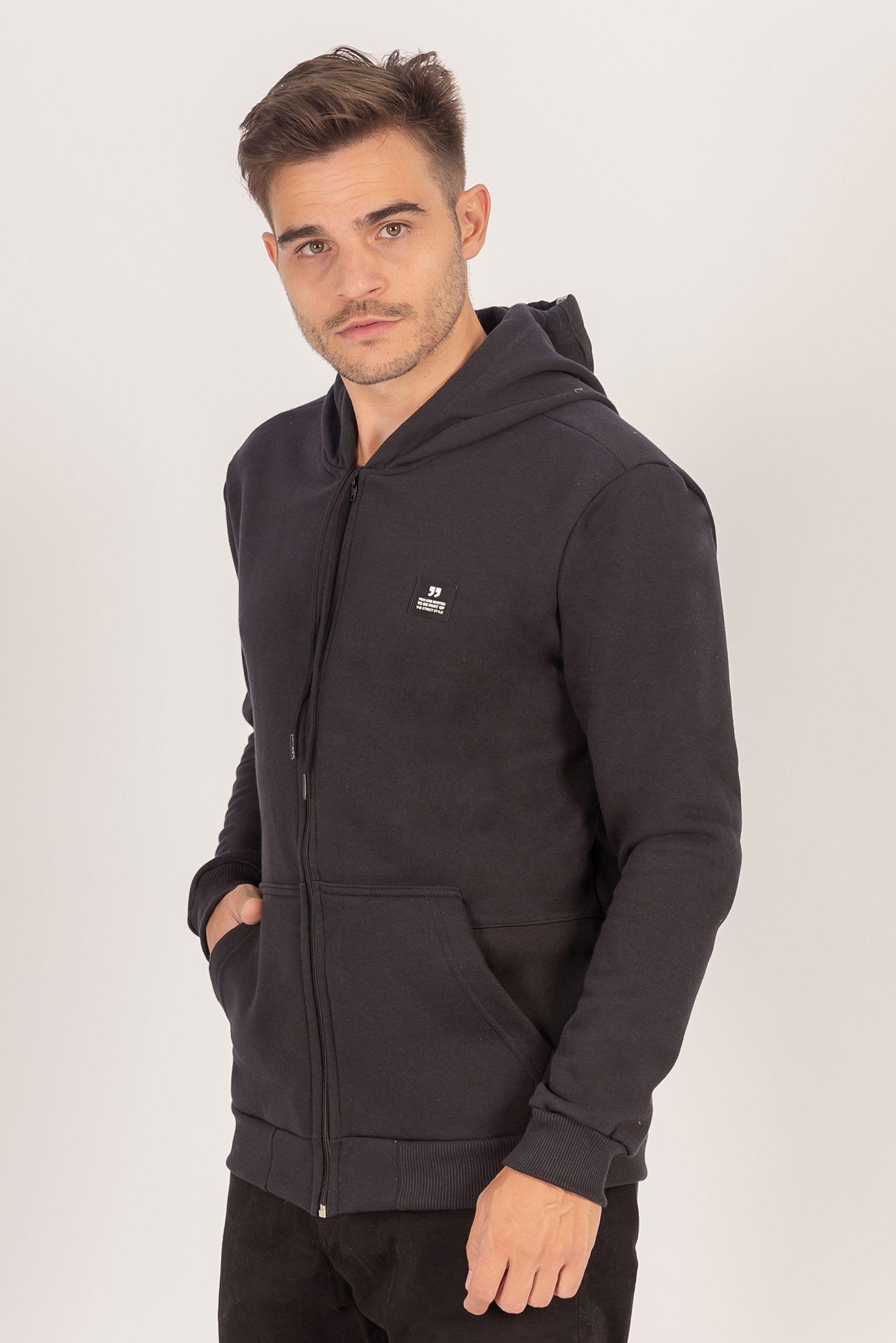 Poleron Full Zipper Fleece Titan  Negro Overcore-4