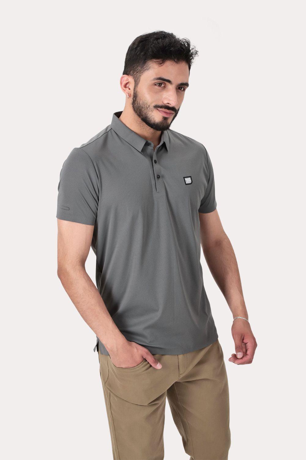 Polera Polo Poliamida Seneca Gris-0