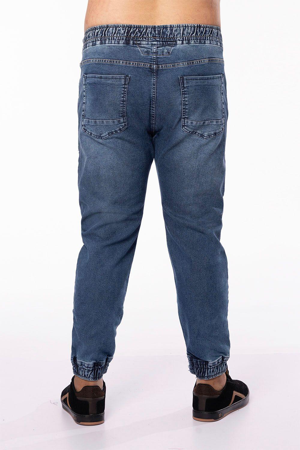 Plus Pantalon Jogger Denim Azul-1