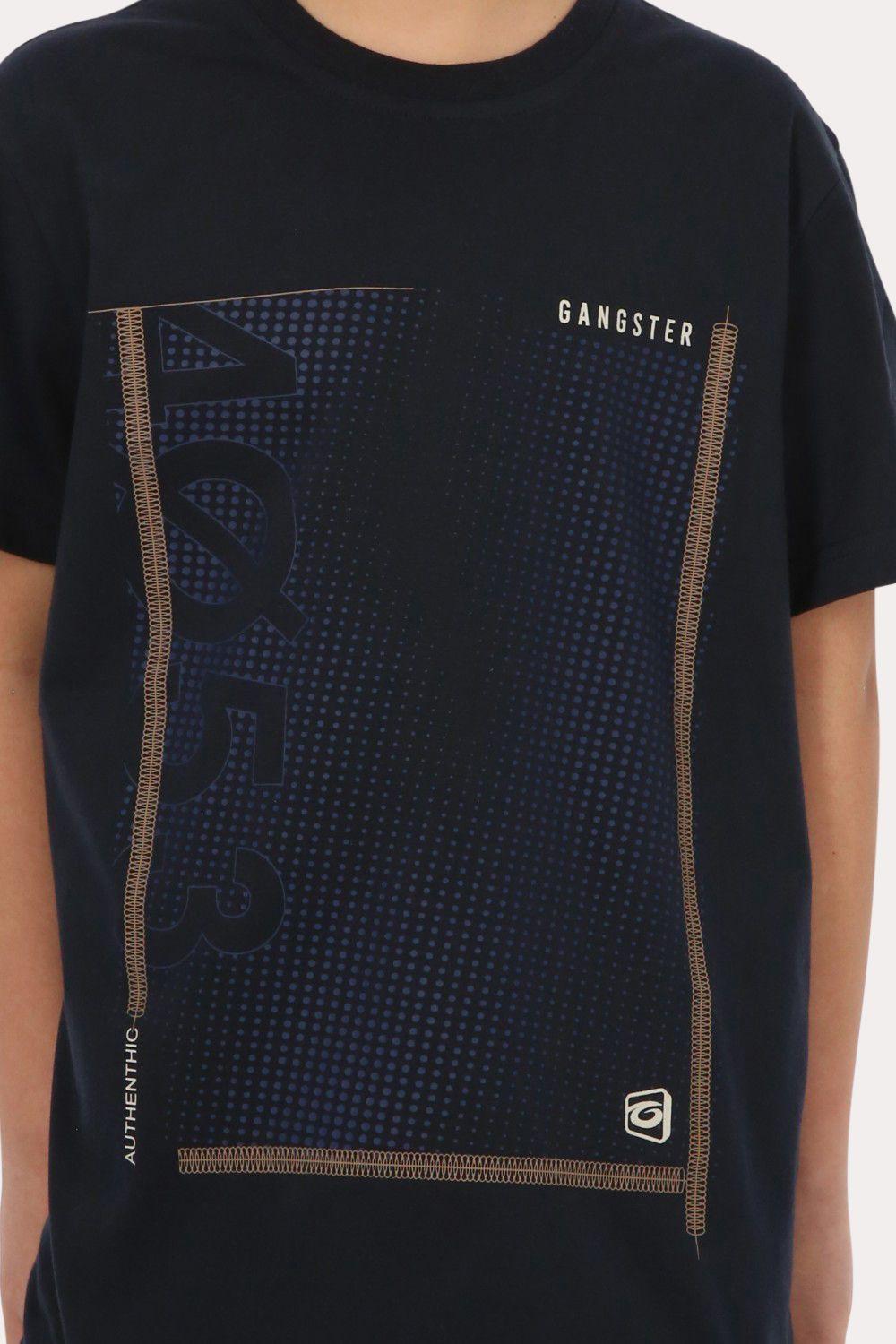 Teen Polera Mc Básica  Taiba Azul Gangster-2