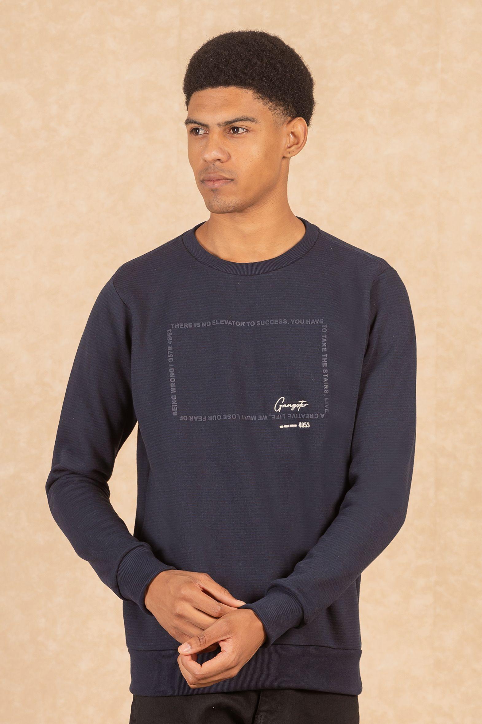 Poleron Crew Fleece Sqrs Negro Gangster-0