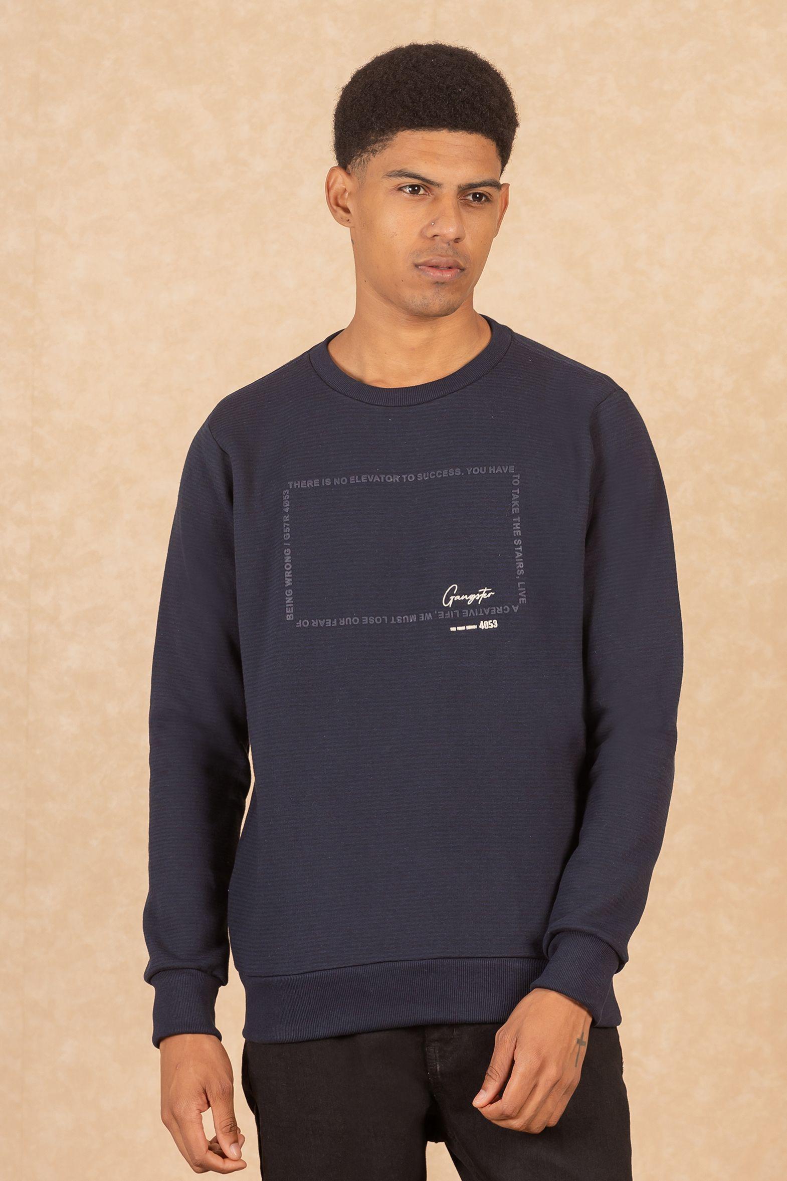 Poleron Crew Fleece Sqrs Negro Gangster-3