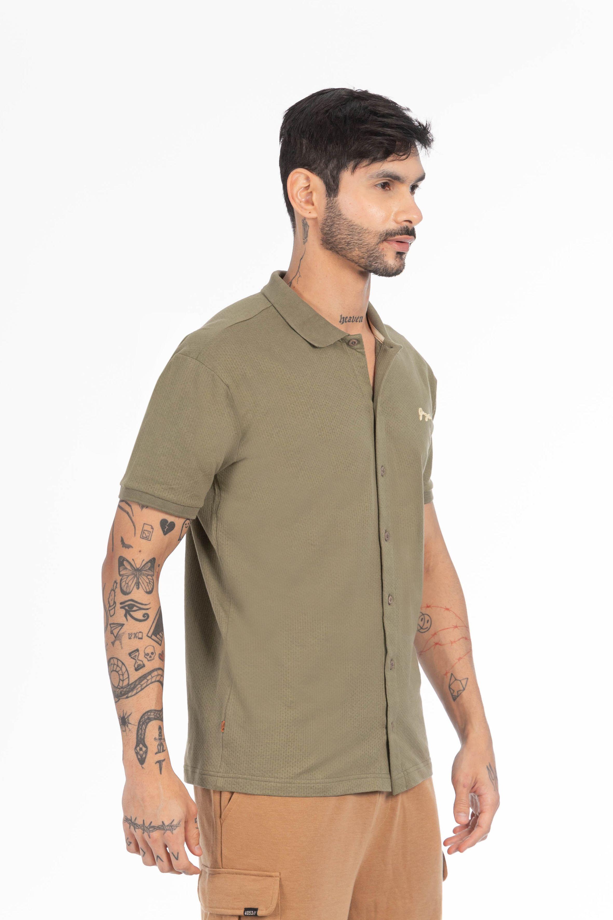 Camisa Camisa Textura California Verde-3