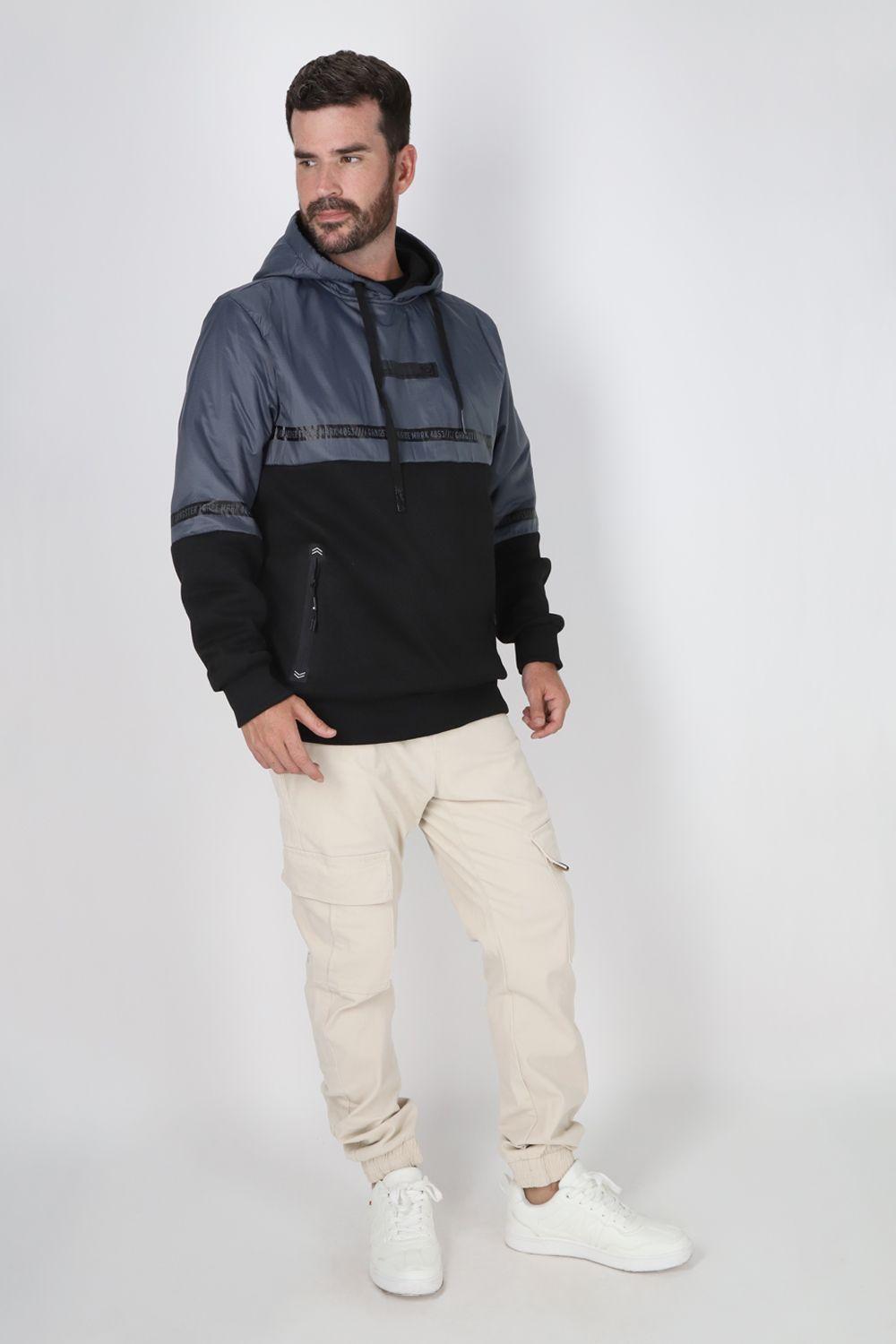 Poleron Hoodie Street Gris Gangster-3