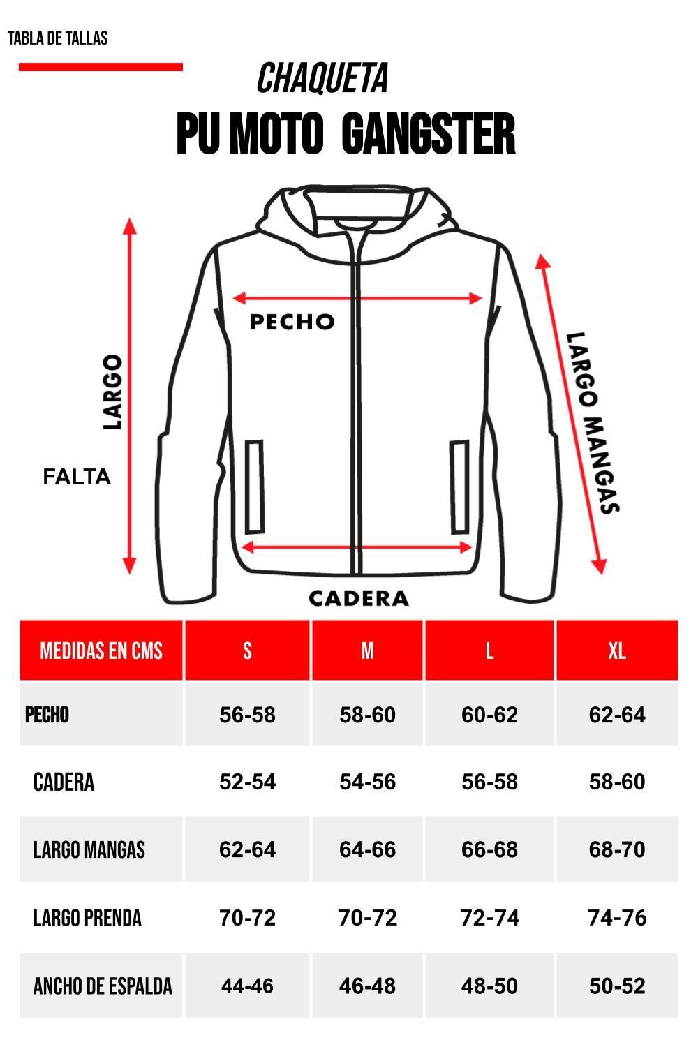 Chaqueta PU Moto Negro Gangster-3