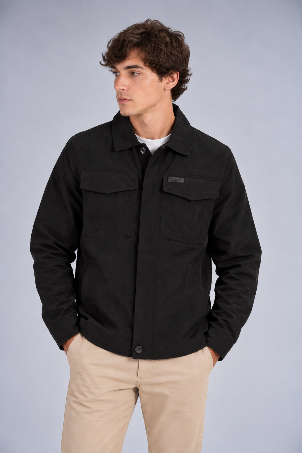 Chaqueta Overshirt Temper Negro-0