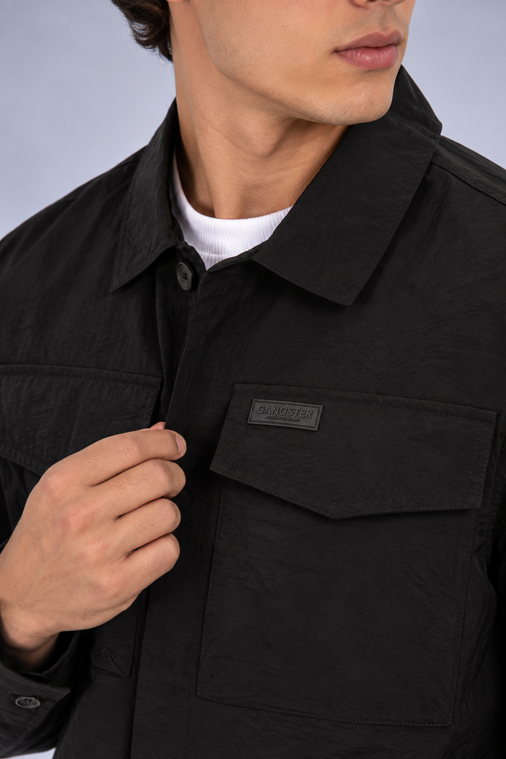 Chaqueta Overshirt Temper Negro-3