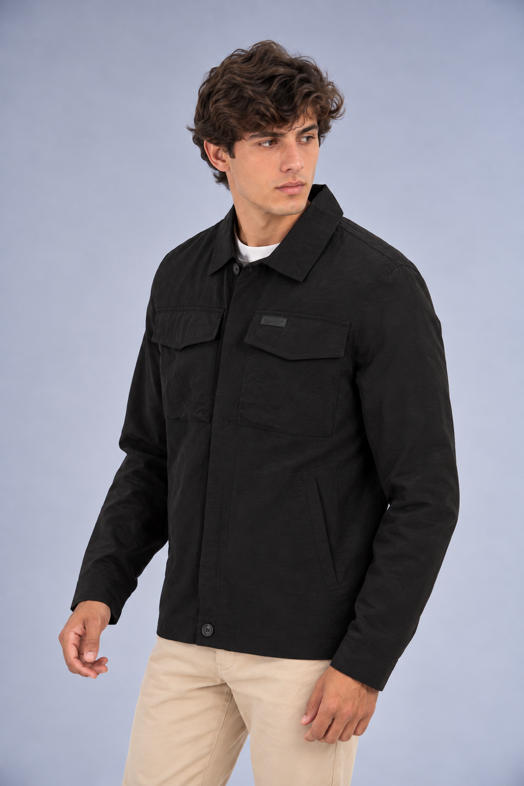 Chaqueta Overshirt Temper Negro-4