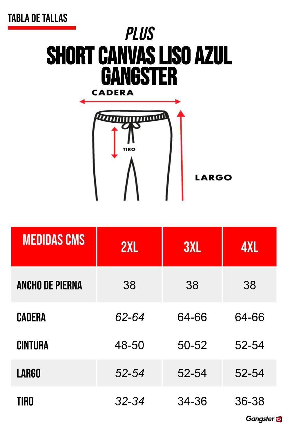 Plus Short Canvas Liso Azul Gangster-4