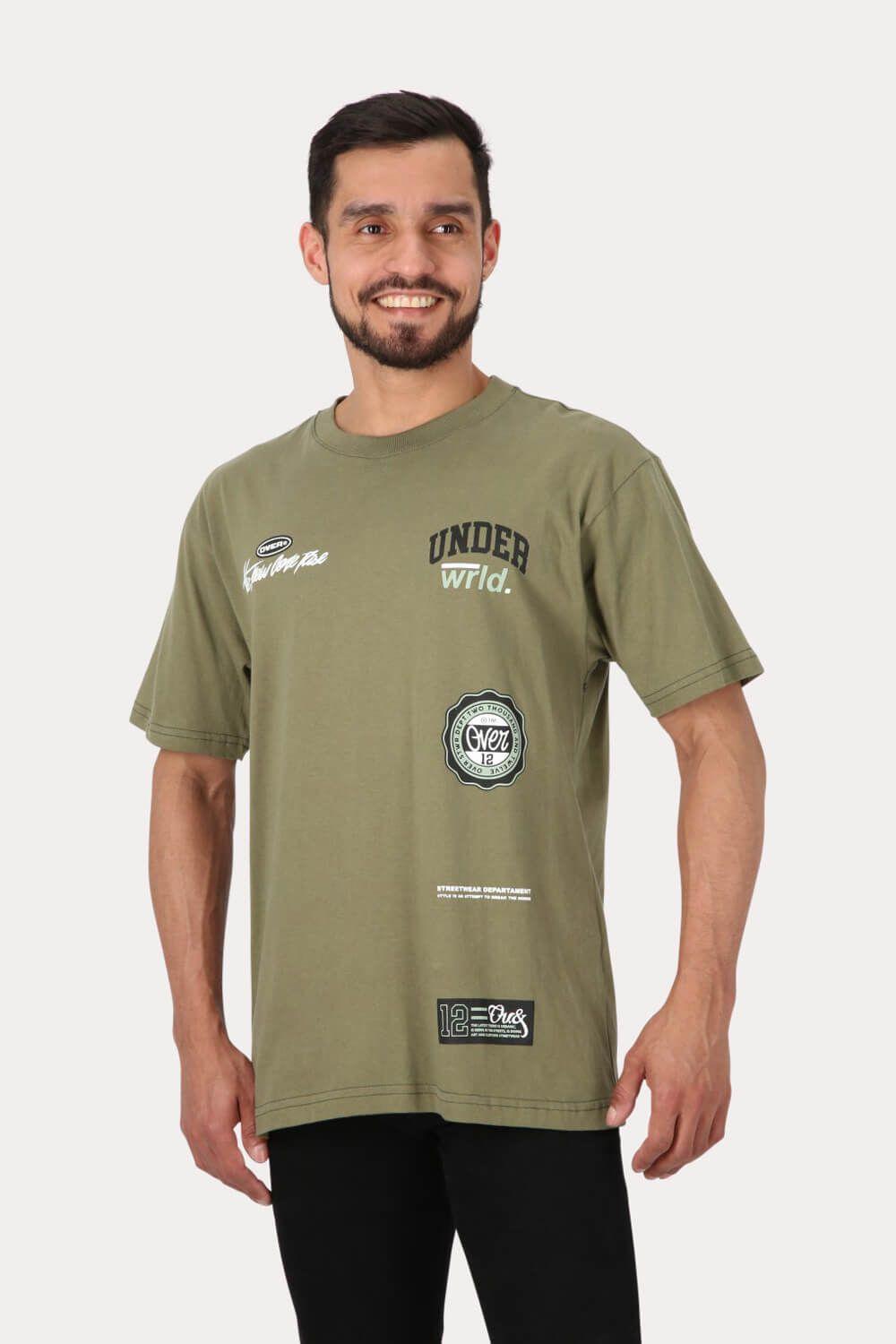 Polera Mc Básica Loose Fit 2  Verde Overcore-0