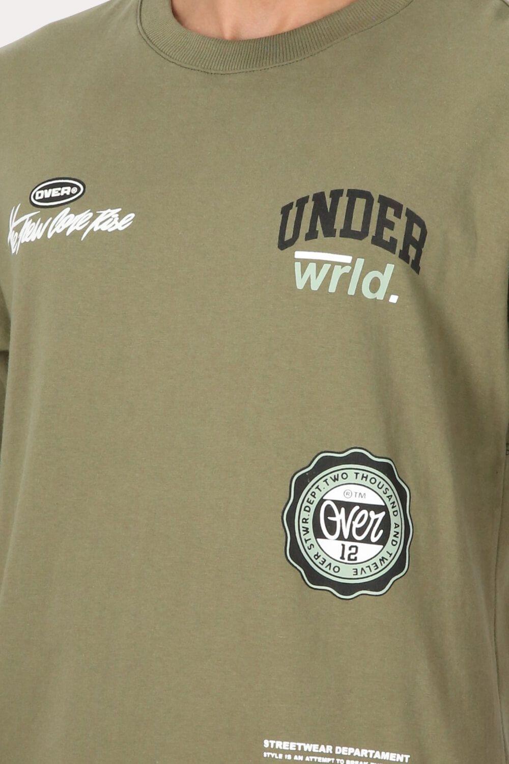 Polera Mc Básica Loose Fit 2  Verde Overcore-2