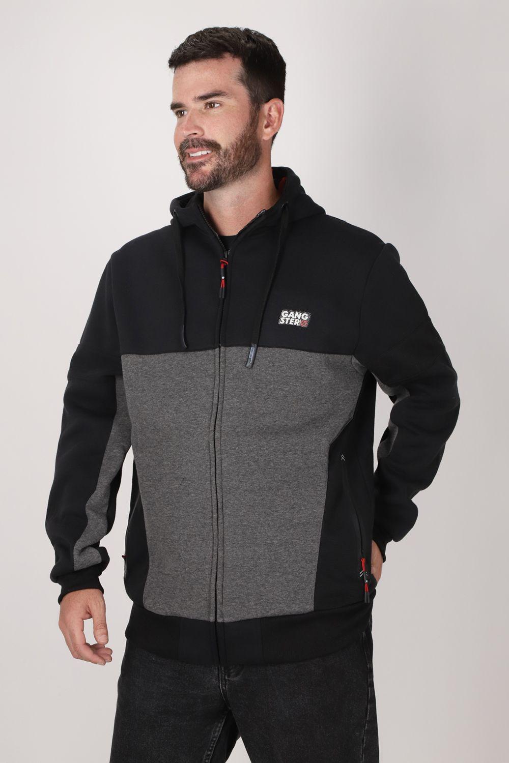 Polerón Full Zipper Fleece Nitty Negro Gangster-0