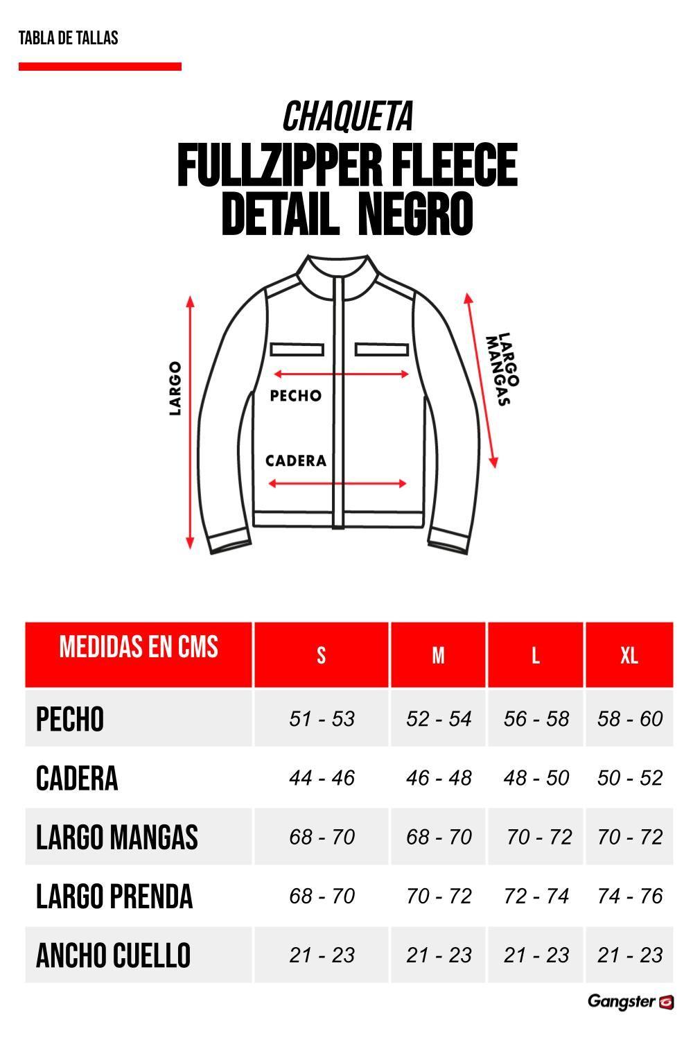 Polerón Full Zipper Fleece Nitty Negro Gangster-6