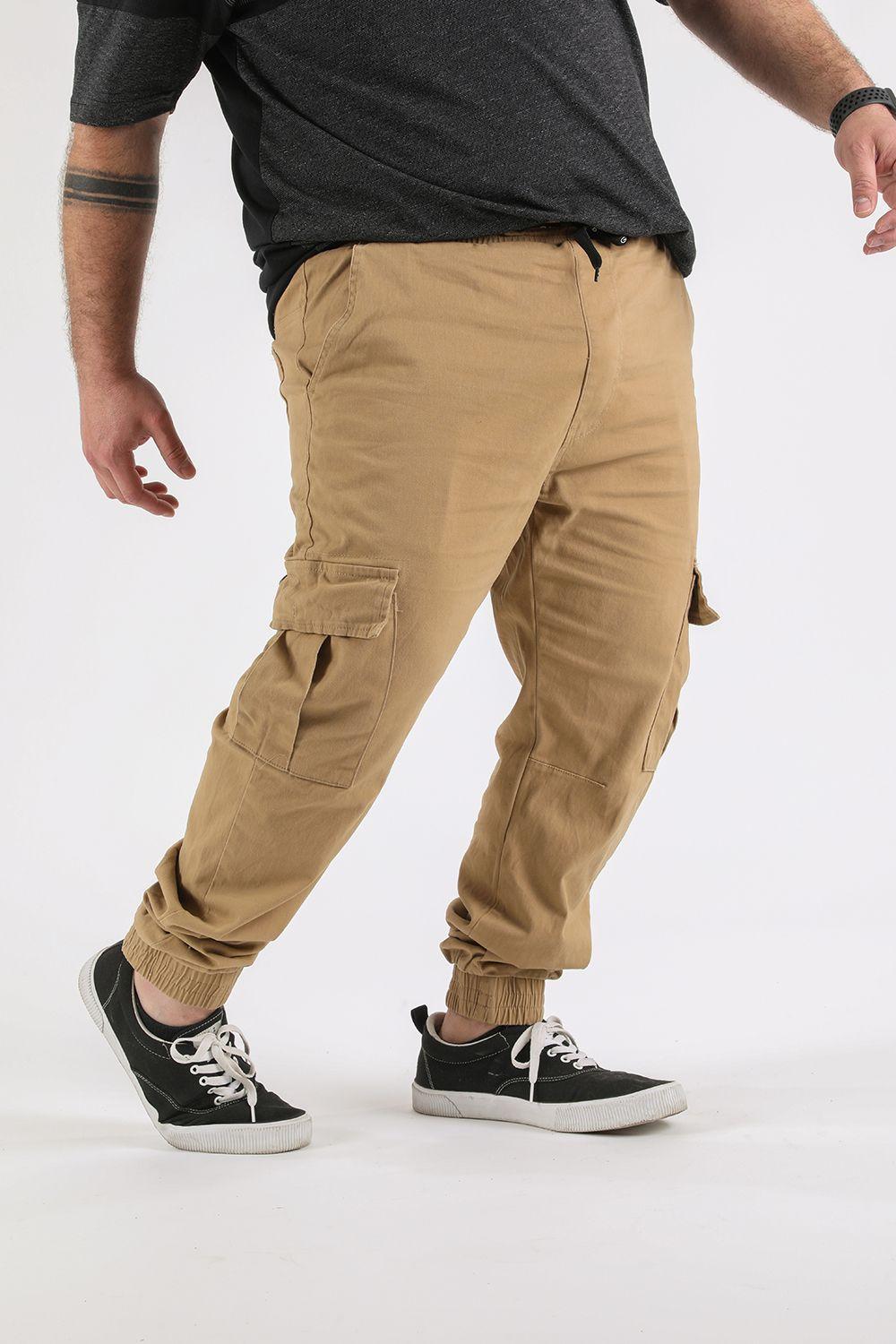 Plus Pantalon Jogger Canvas Parachute Café Gangster-0