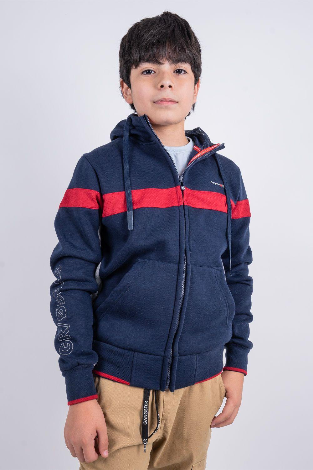 Teen Polerón Fullzipper Fleece Dino Azul Gangster-0