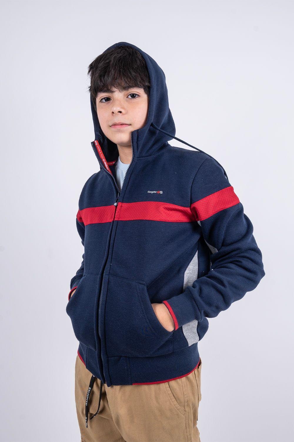 Teen Polerón Fullzipper Fleece Dino Azul Gangster-2