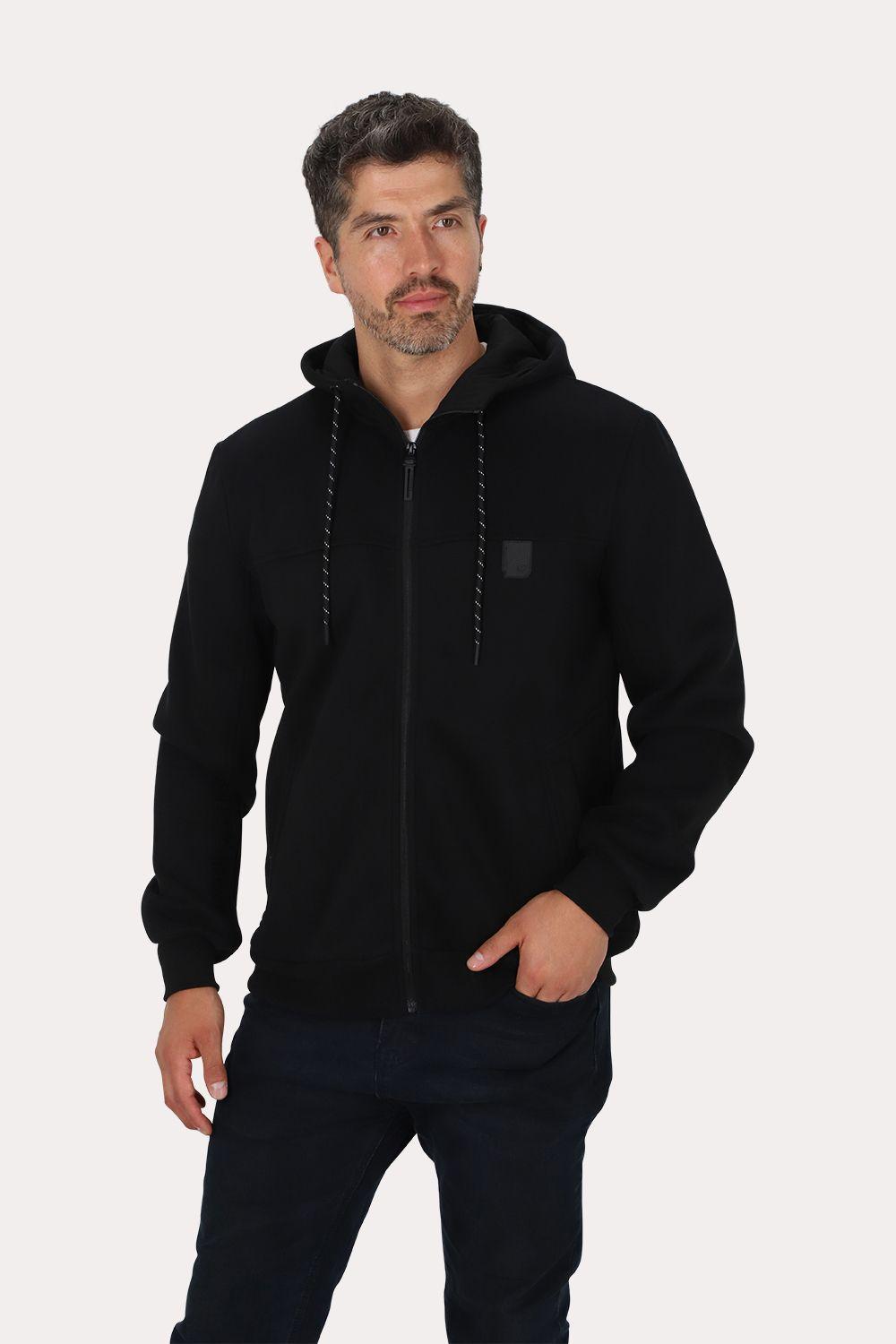Poleron Full Zipper Fleece Beacon Negro Gangster-0