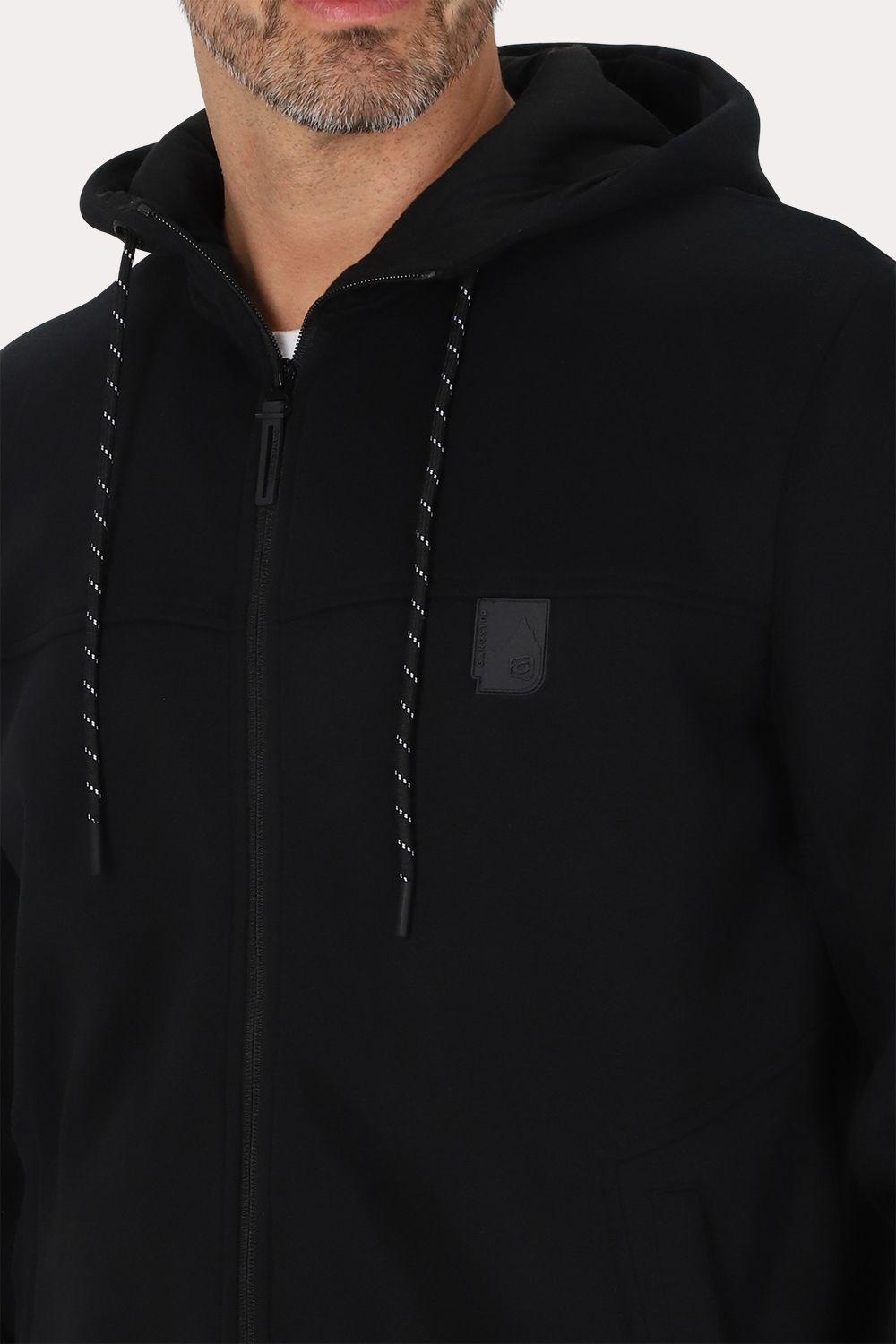 Poleron Full Zipper Fleece Beacon Negro Gangster-2