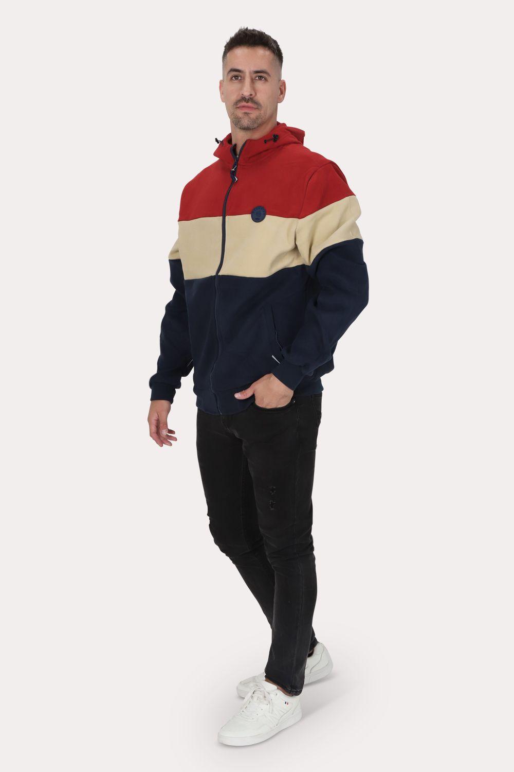 Poleron Full Zipper Peachy Azul Gangster-3