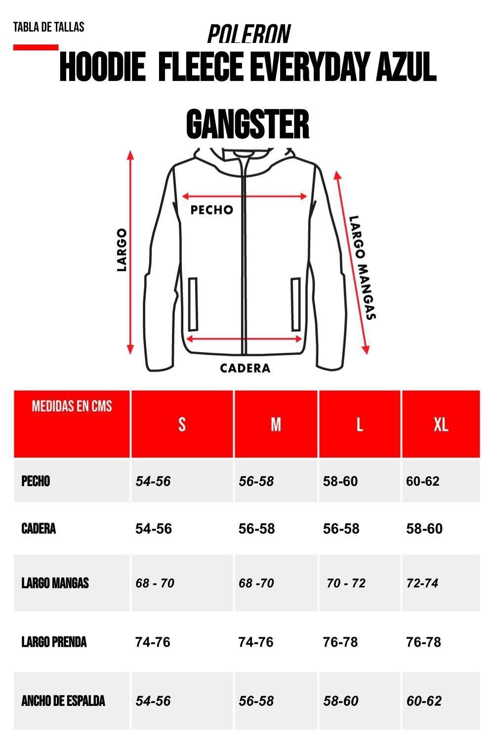 Polerón Hoodie Fleece Everyday Azul Gangster-5