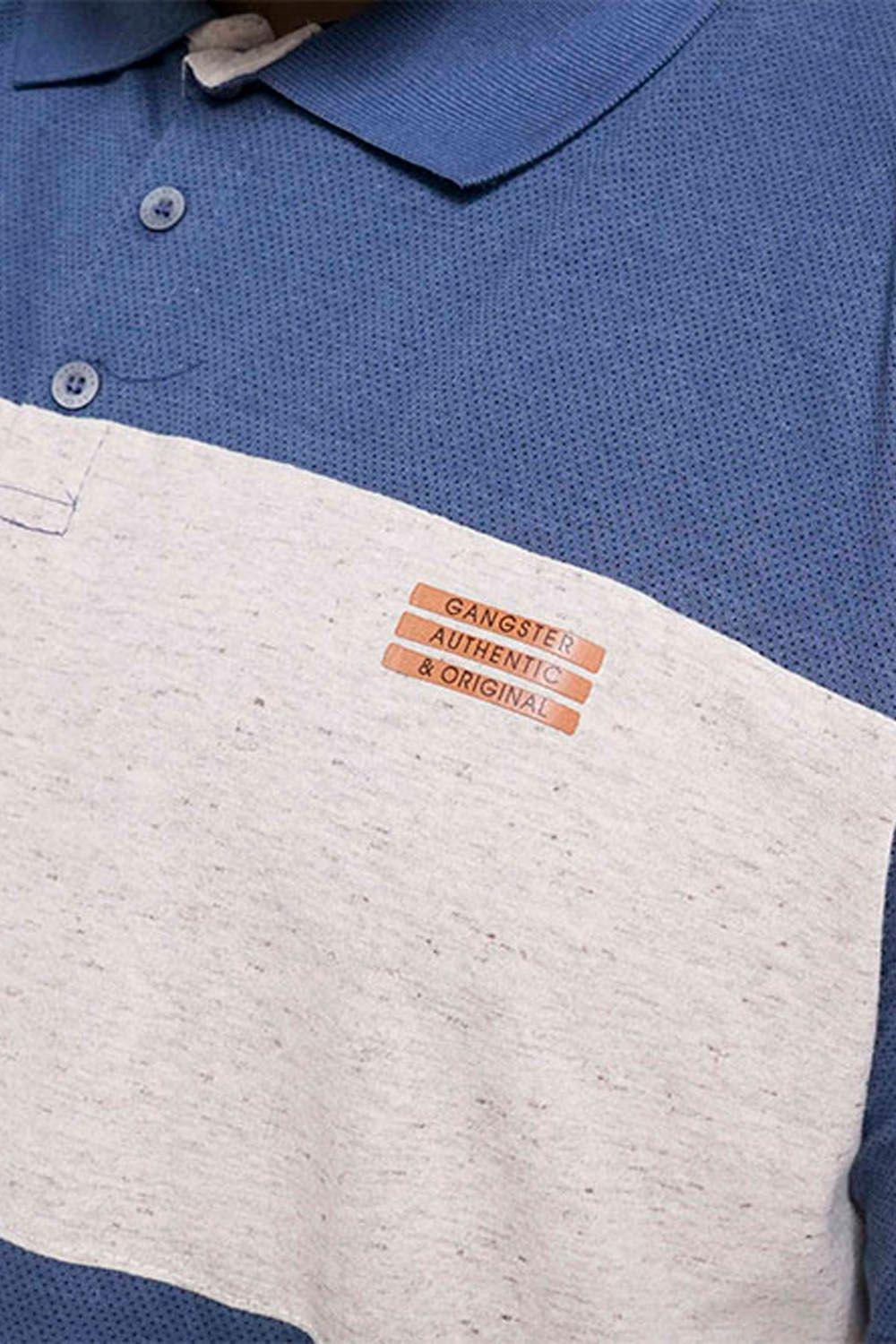 Plus Polera Cuello Destroy Azul Gangster-2