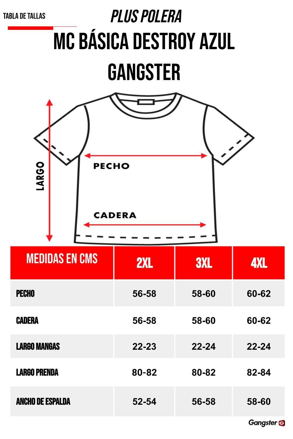 Plus Polera Cuello Destroy Azul Gangster-4