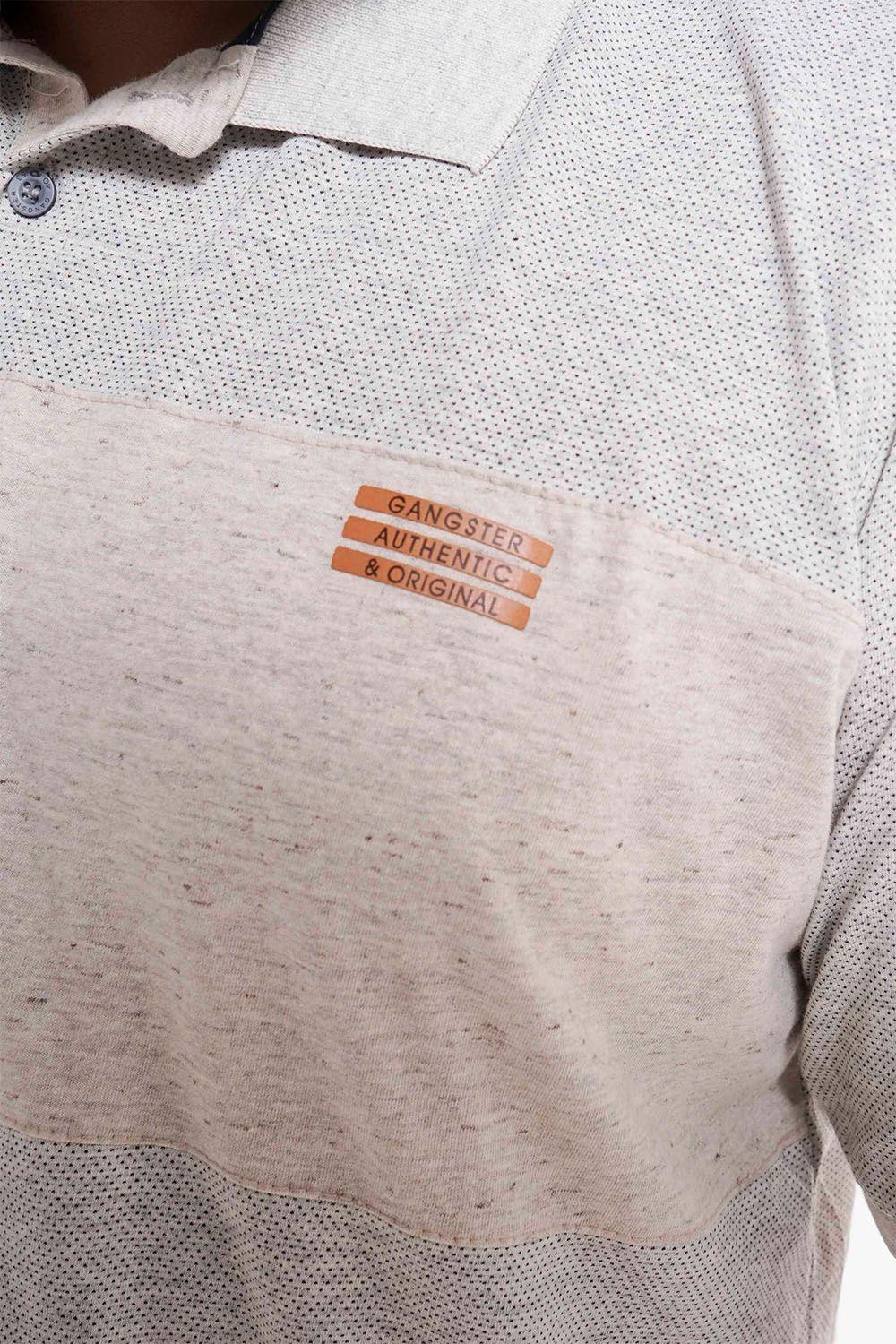 Plus Polera Cuello Destroy Beige Gangster-2
