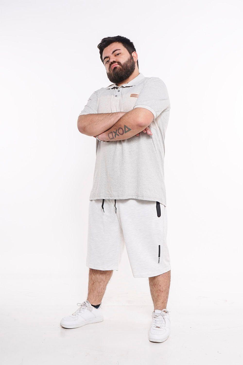 Plus Polera Cuello Destroy Beige Gangster-3