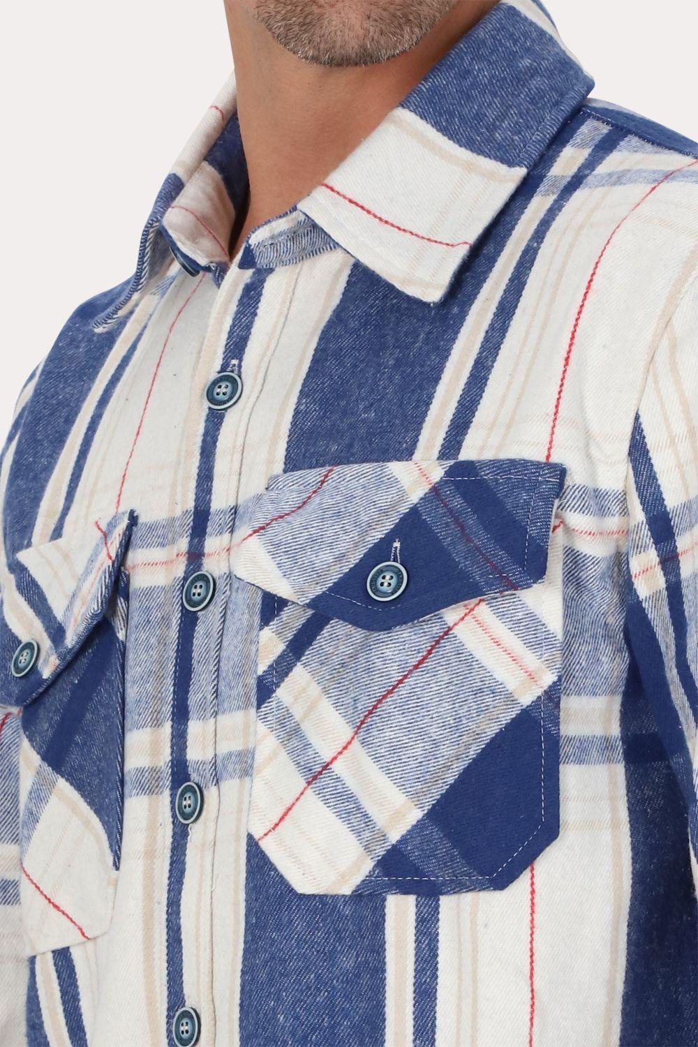 Chaqueta Overshirt Franela Timberford Azul Gangster-2
