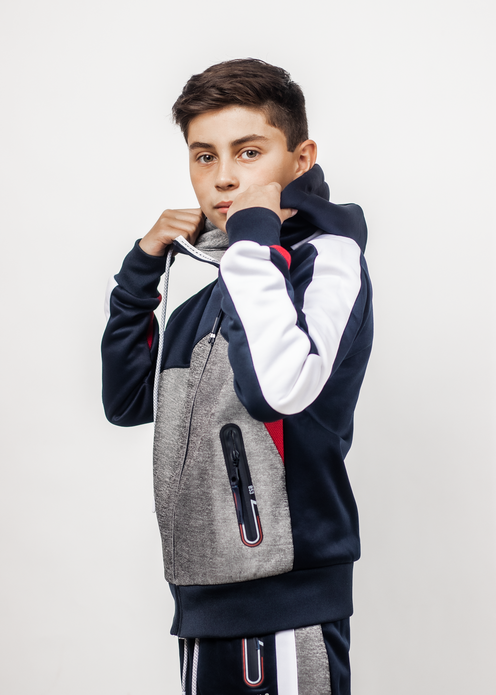Teen Poleron Active Hoodie Ring Azul Gangster-0