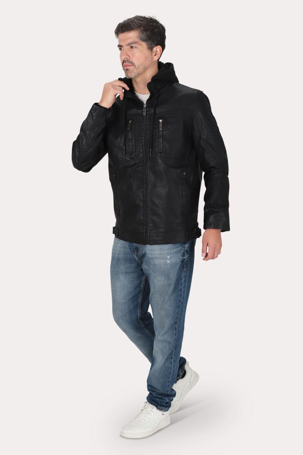 Chaqueta Pu Blacktide Negro Gangster-3