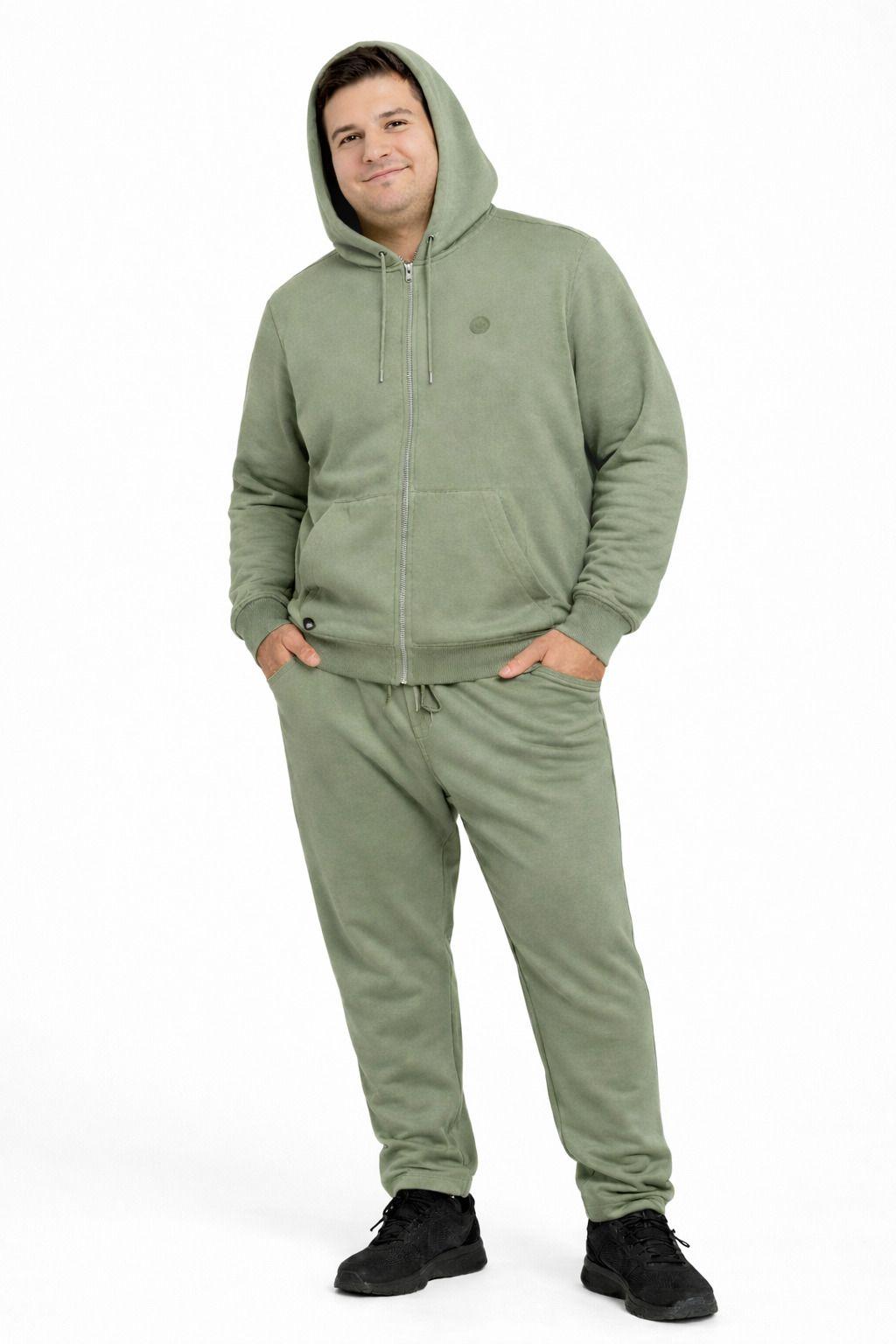 Plus Poleron Fullzipper Step Verde Oliva-2