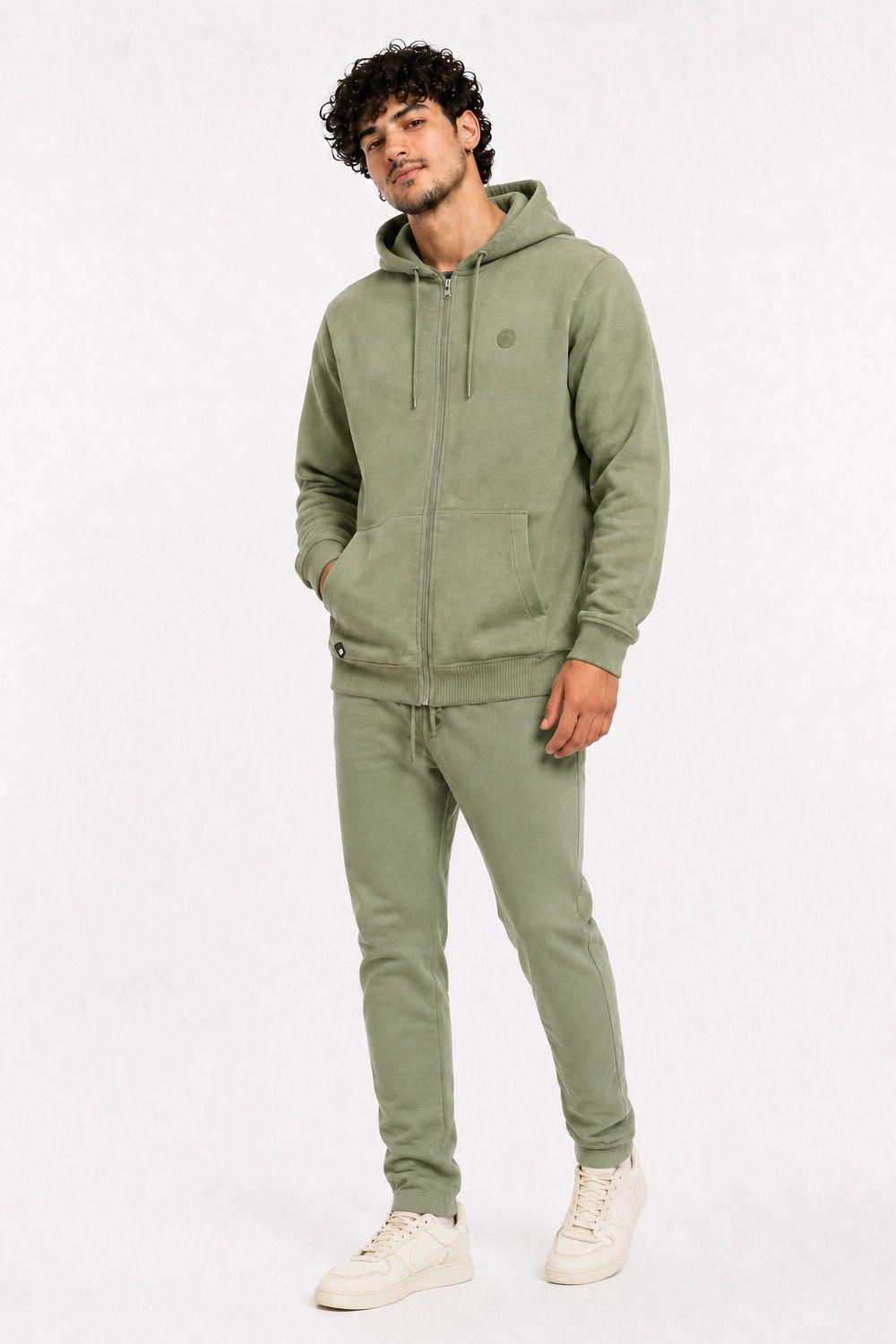 Plus Poleron Fullzipper Step Verde Oliva-2