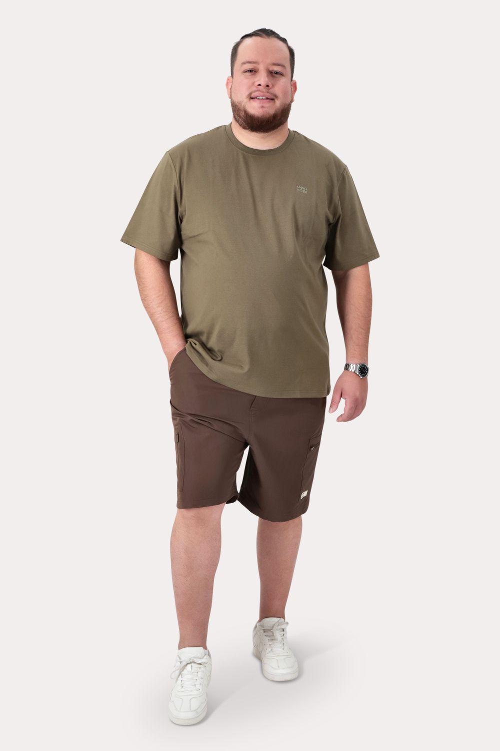 Plus Polera MC Basica Colombus Verde Militar-3