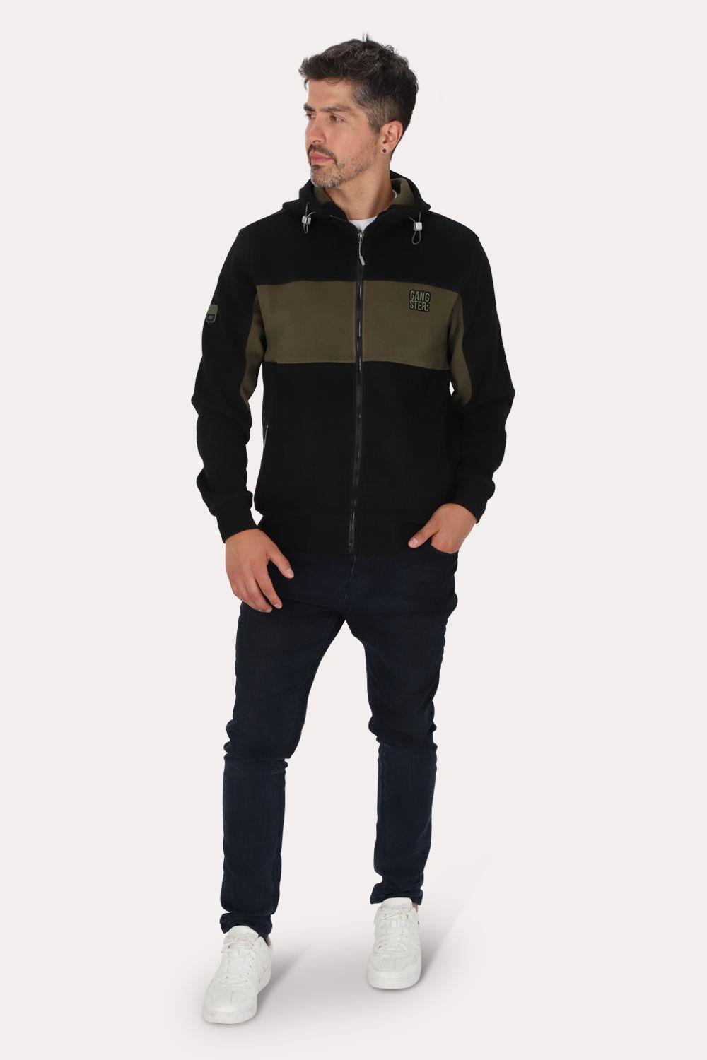 Poleron Full Zipper Polarix Negro Gangster-3