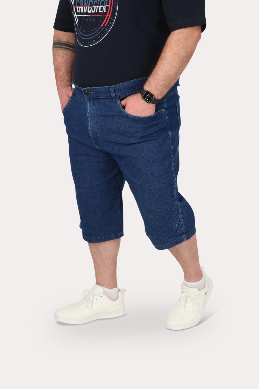 Plus Short Bermuda Denin Liso Rela Azul Gangster-0