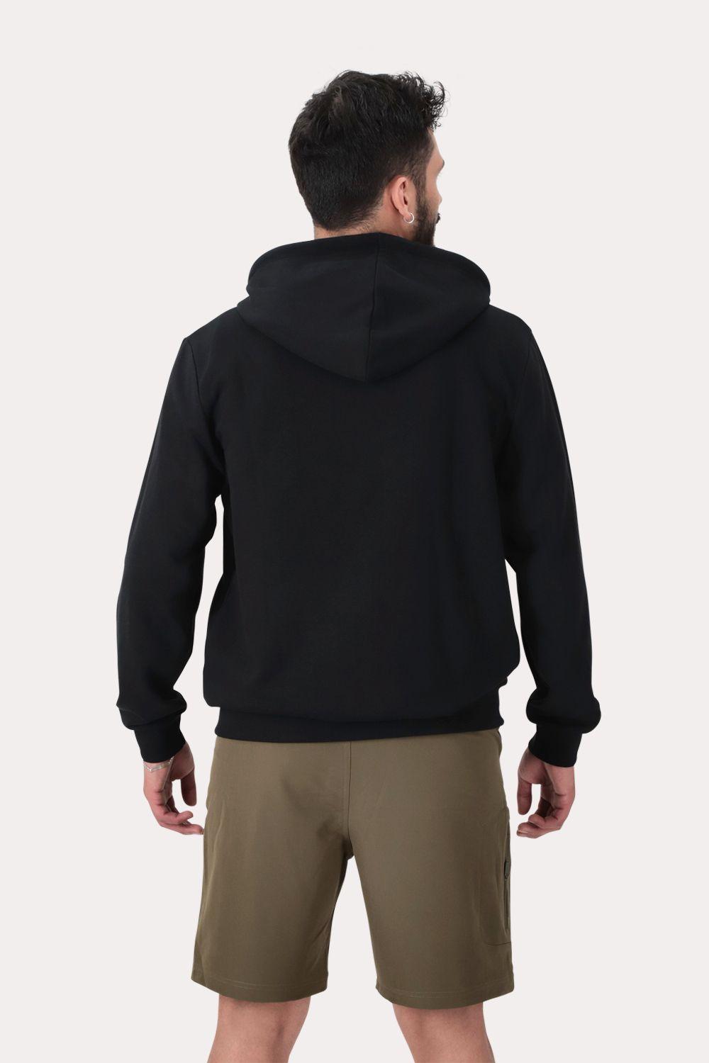 Poleron Full Zipper Fleece Logan Negro-1