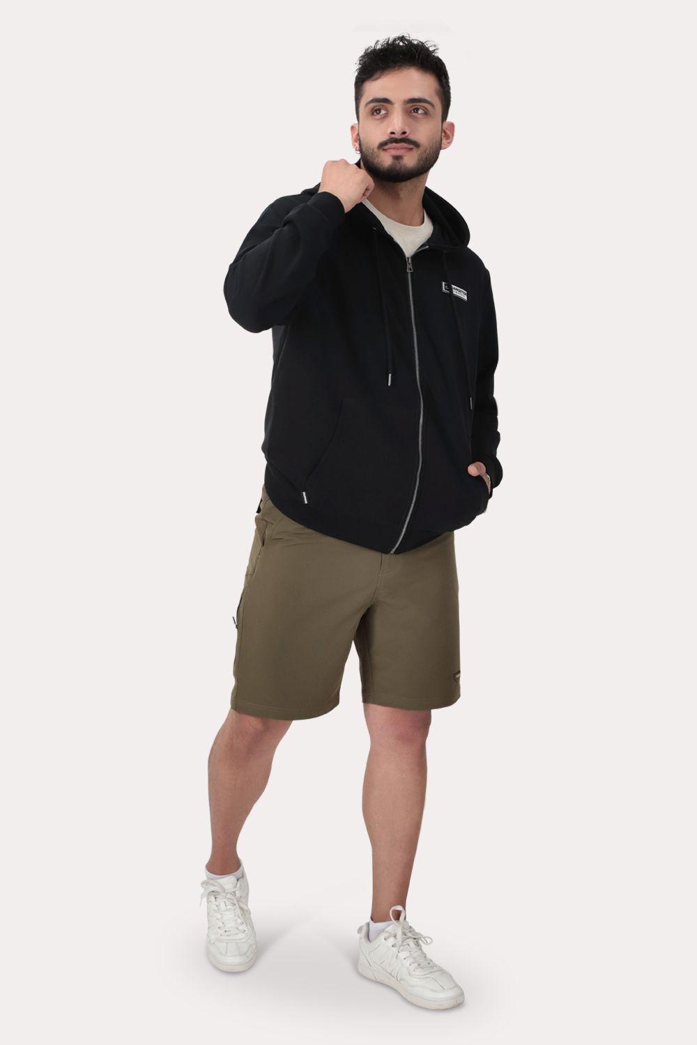 Poleron Full Zipper Fleece Logan Negro-3