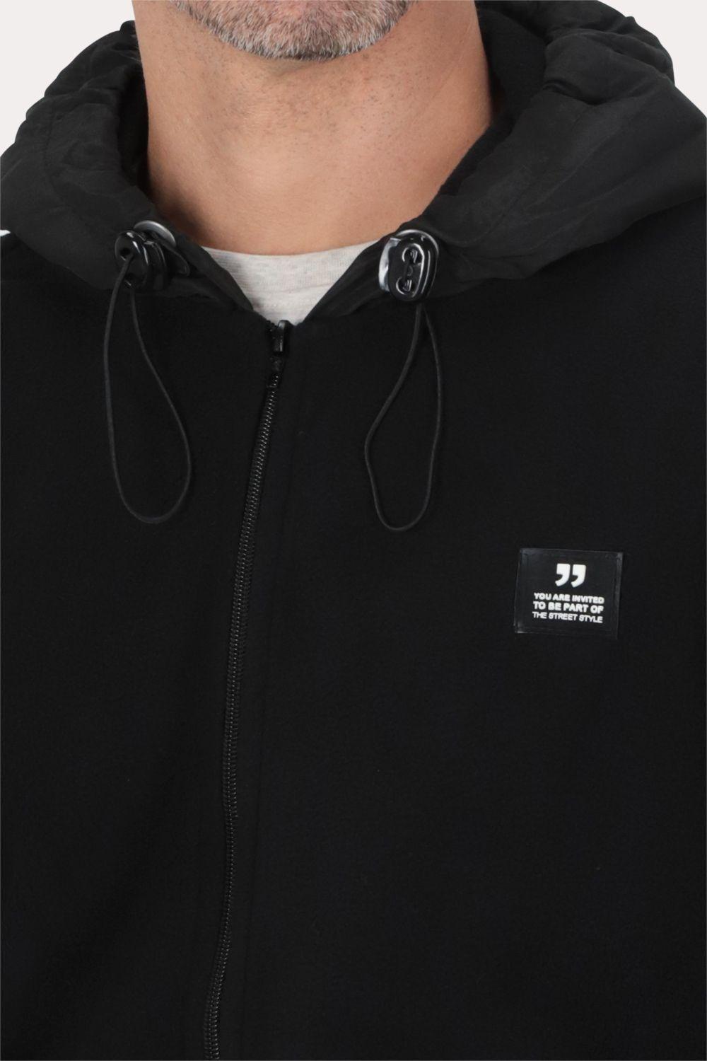 Poleron Full Zipper Fleece Blvck  Negro Overcore-2