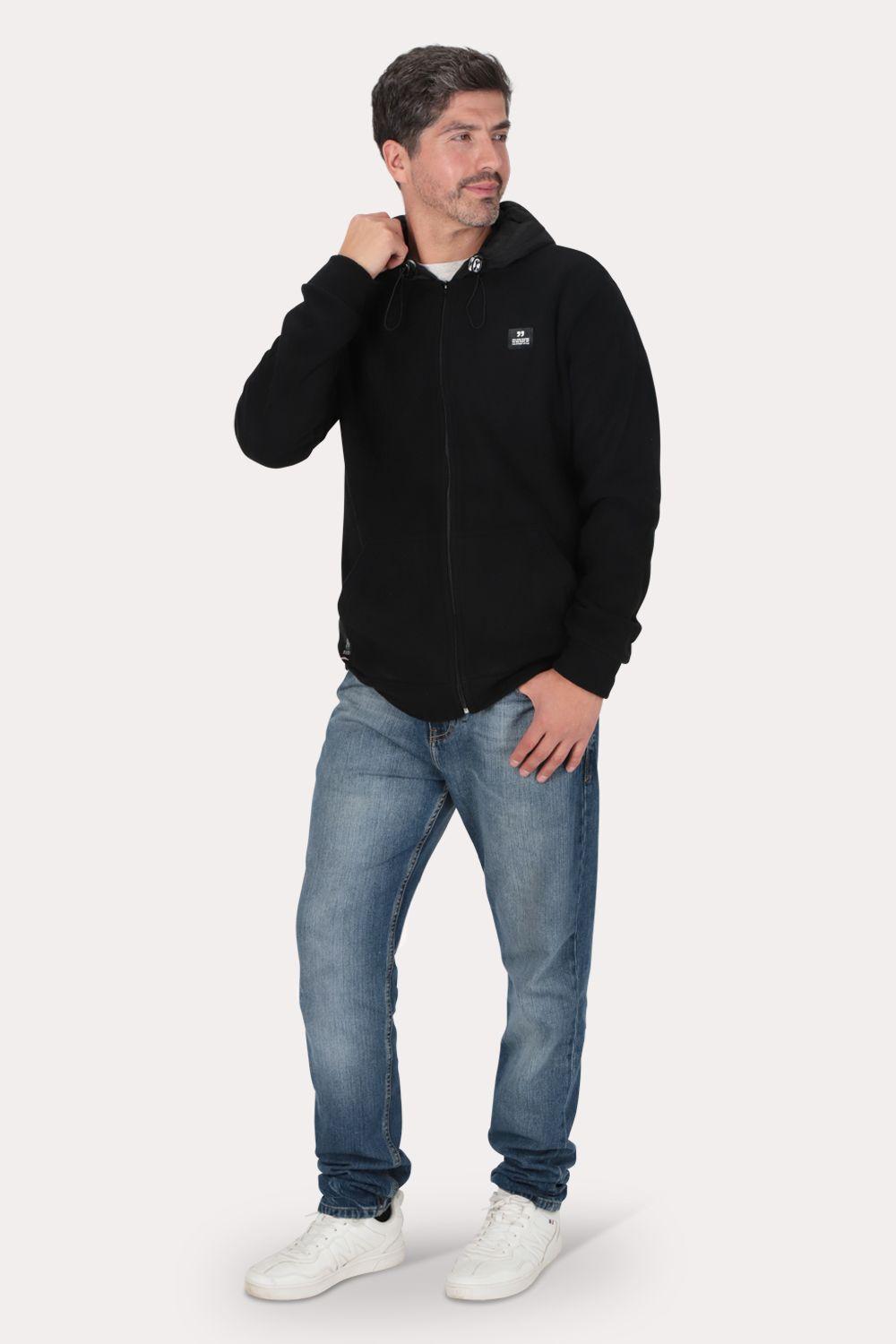 Poleron Full Zipper Fleece Blvck  Negro Overcore-3