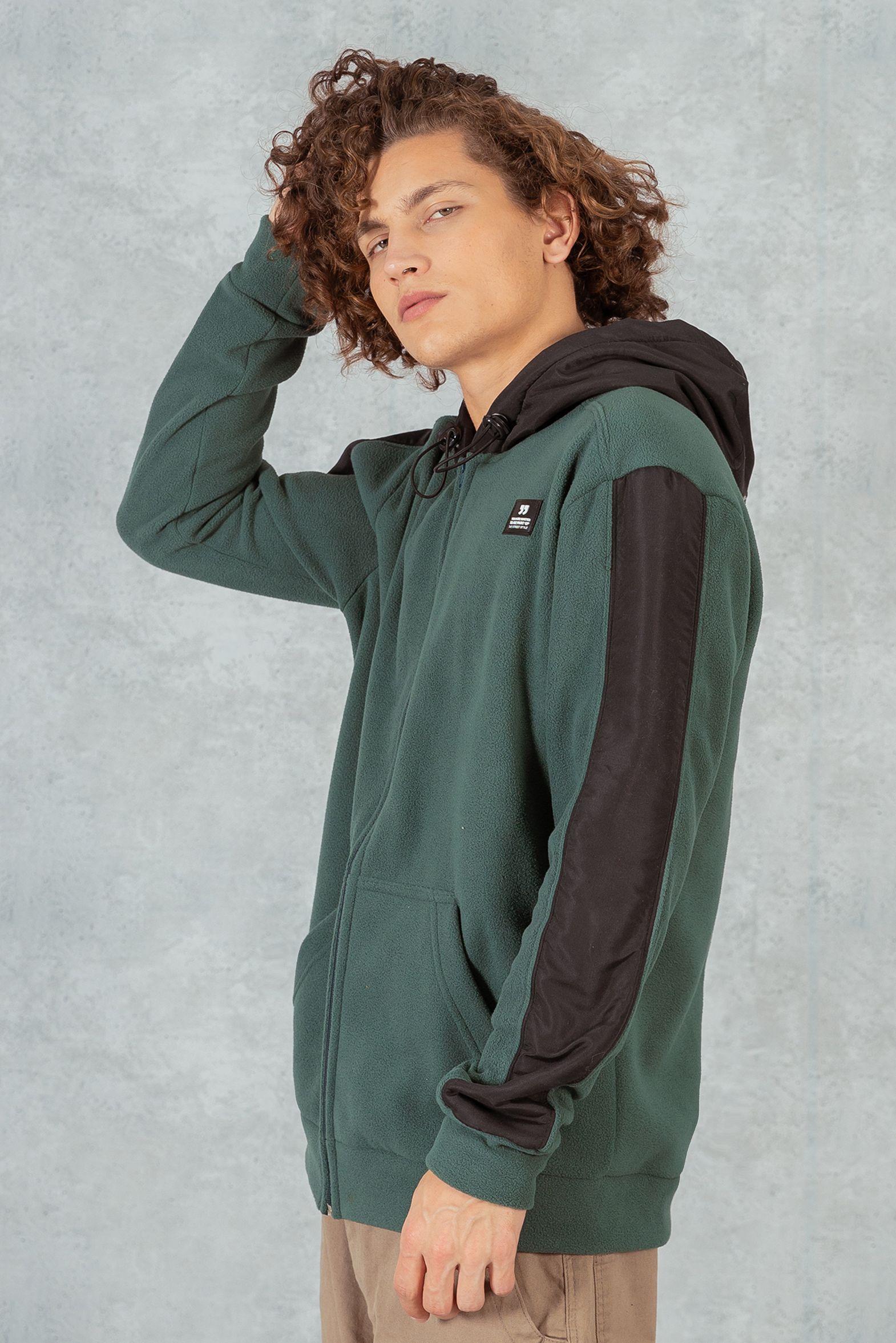 Poleron Full Zipper Fleece Line  Verde Overcore-0