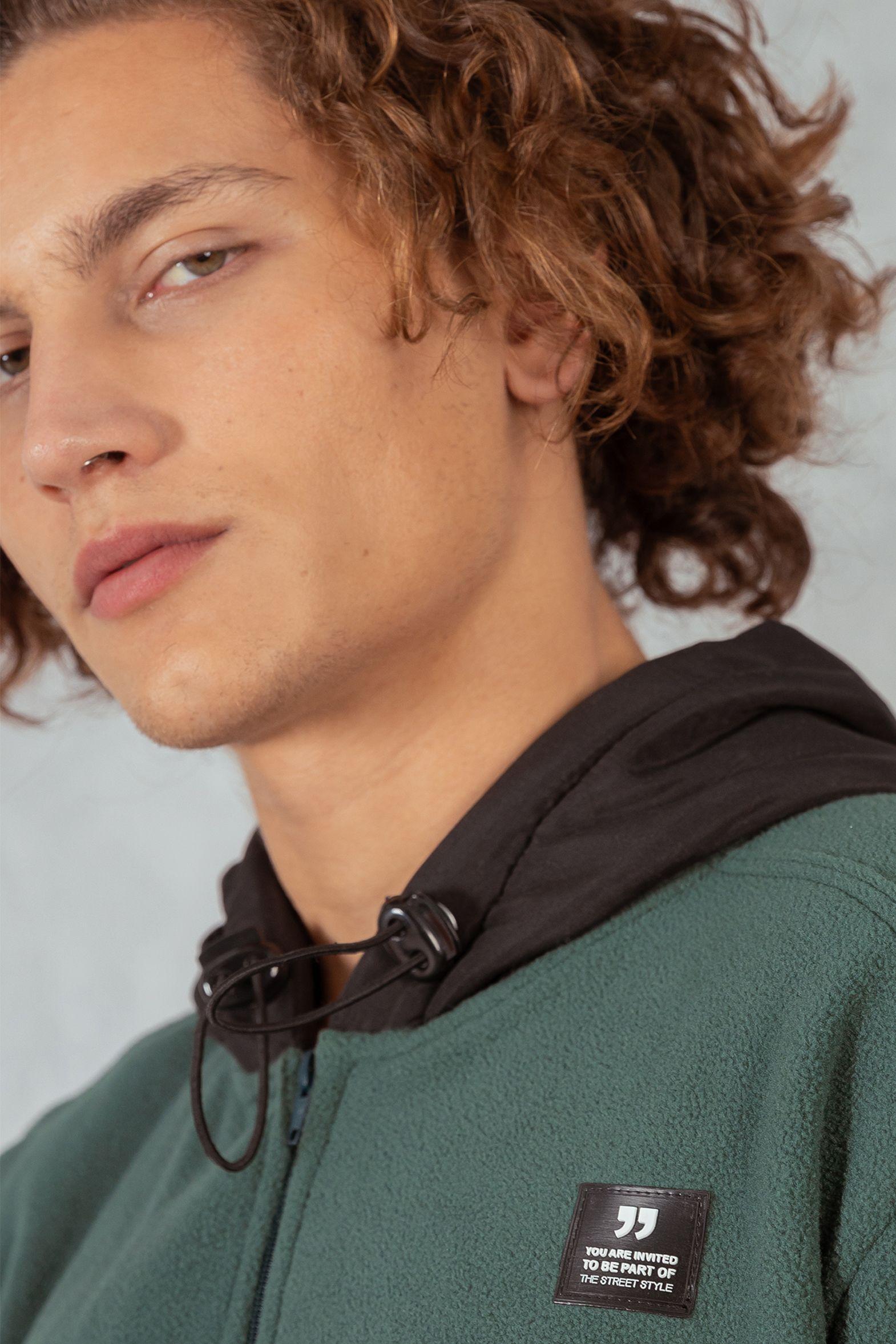 Poleron Full Zipper Fleece Line  Verde Overcore-2