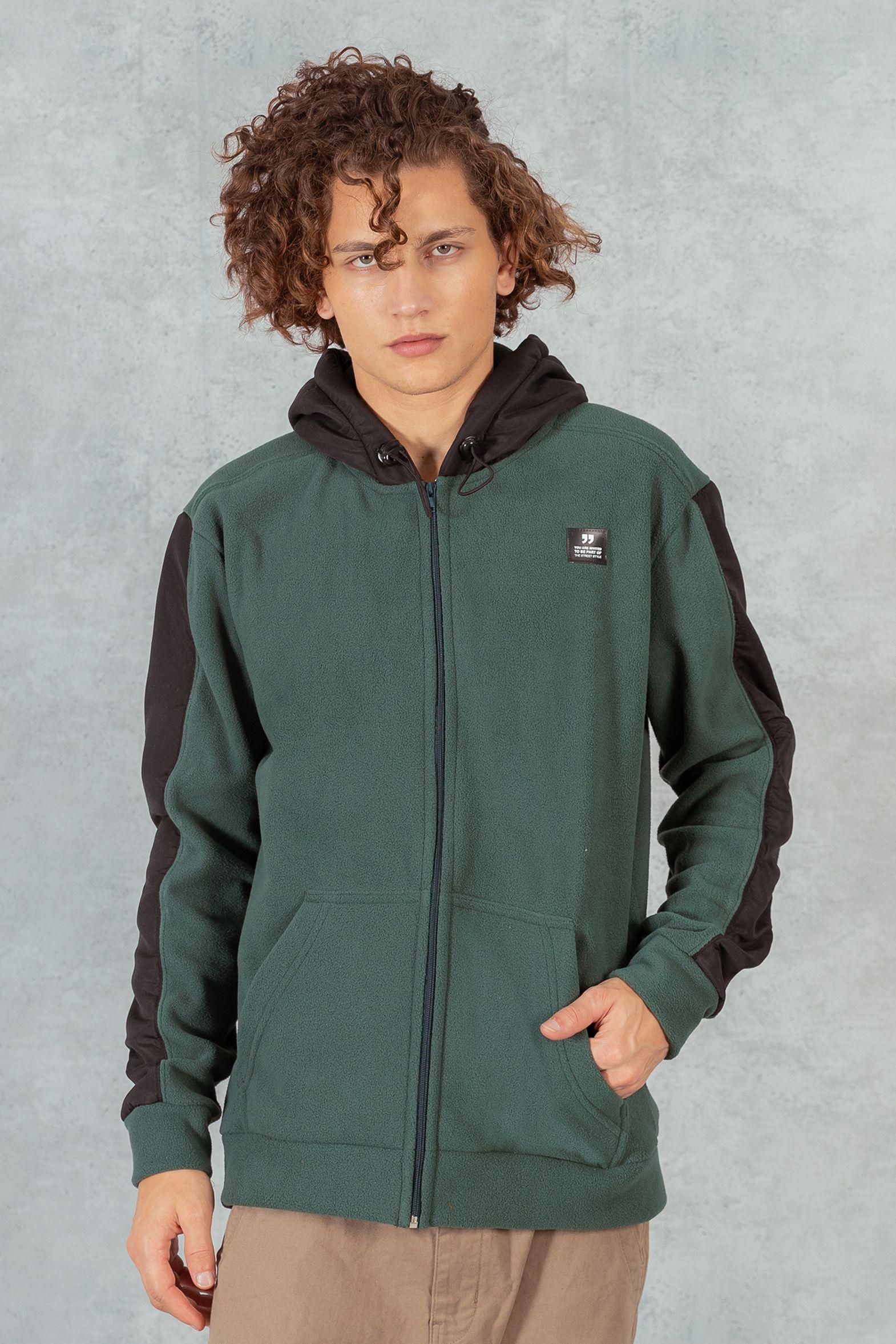 Poleron Full Zipper Fleece Line  Verde Overcore-3