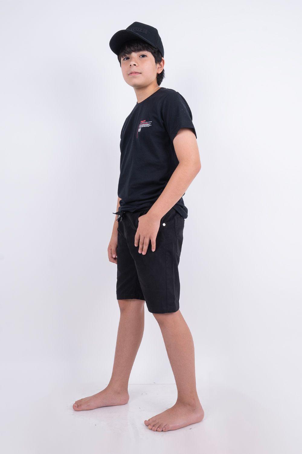 Teen Polera Mc Básica Tab Negro Gangster-2