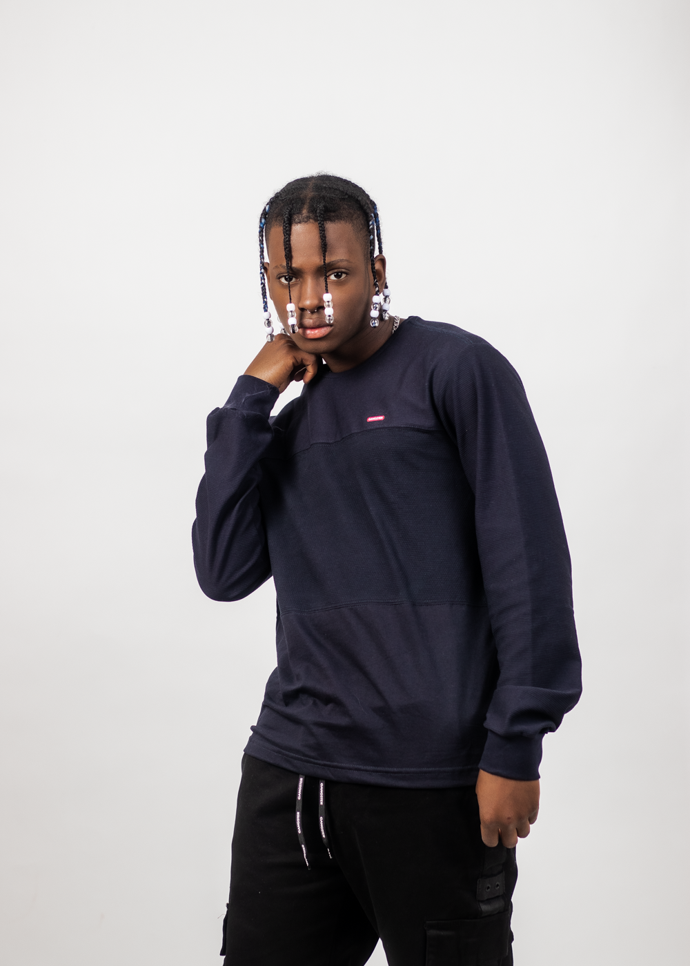 Polera ML TEC Azul Marino Gangster-3